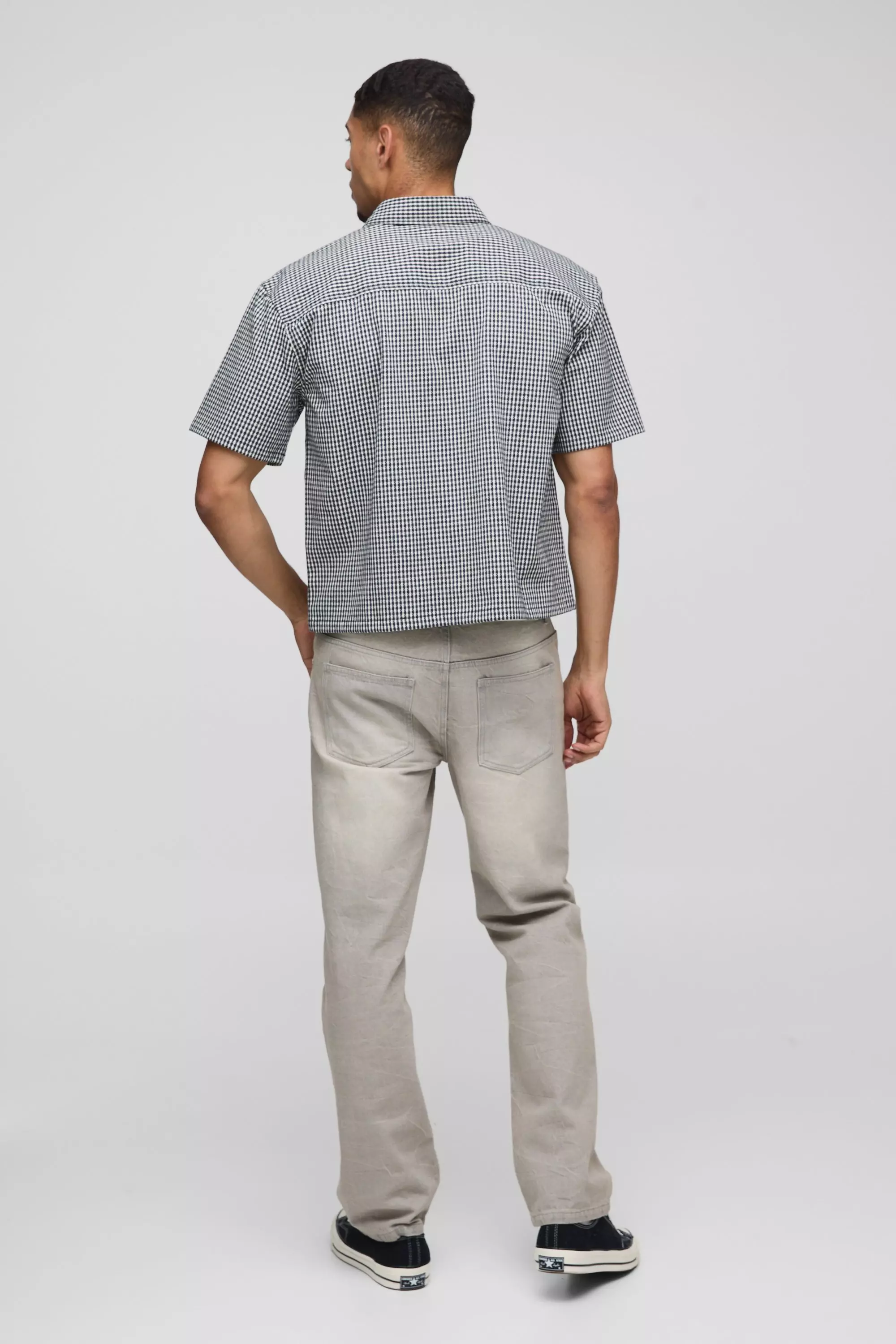 Kastiges kariertes Oversize Hemd mit Tasche, Black alternatives Bild