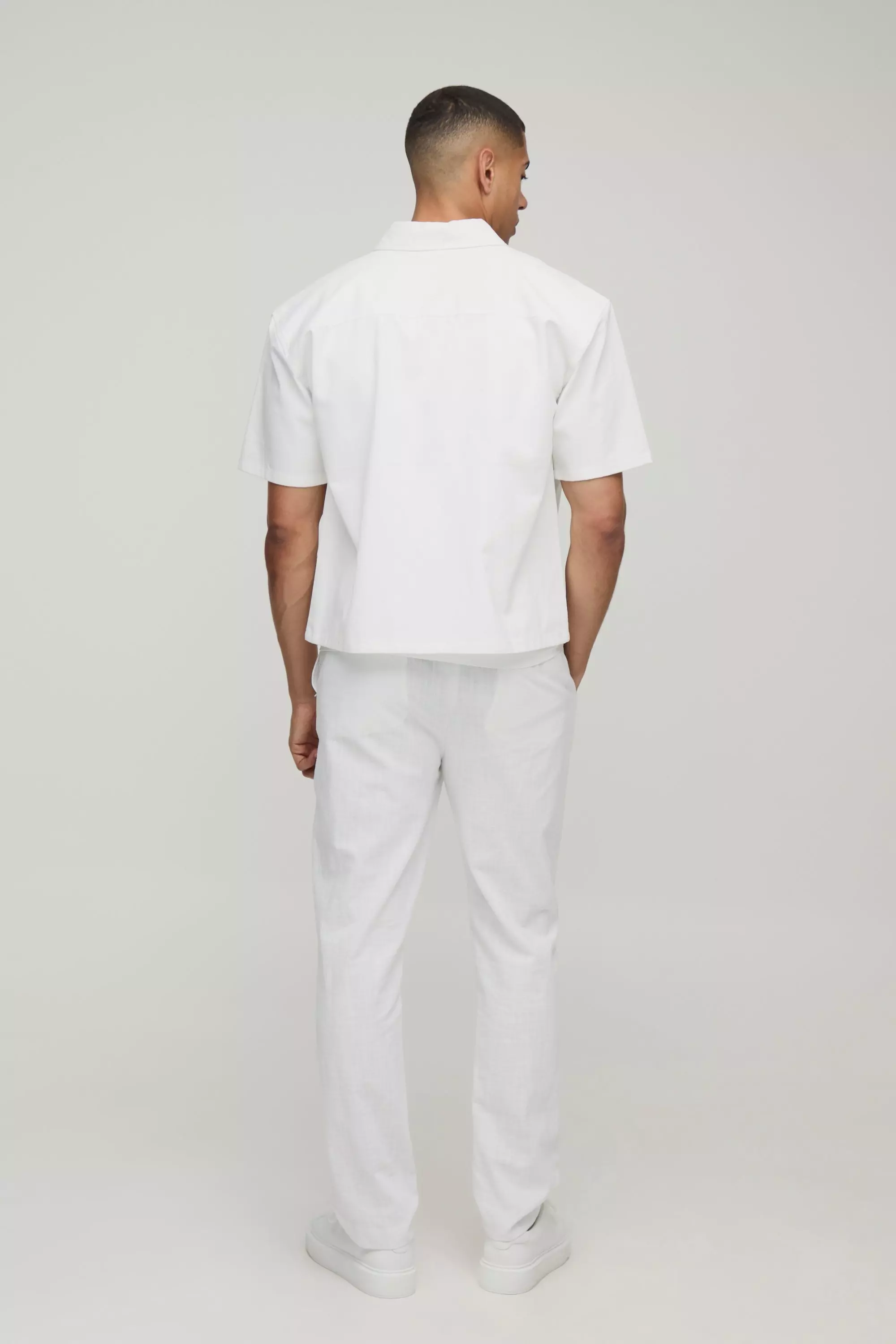 Oversized Boxy Laser Cut Floral Twill Shirt | boohooMAN USA