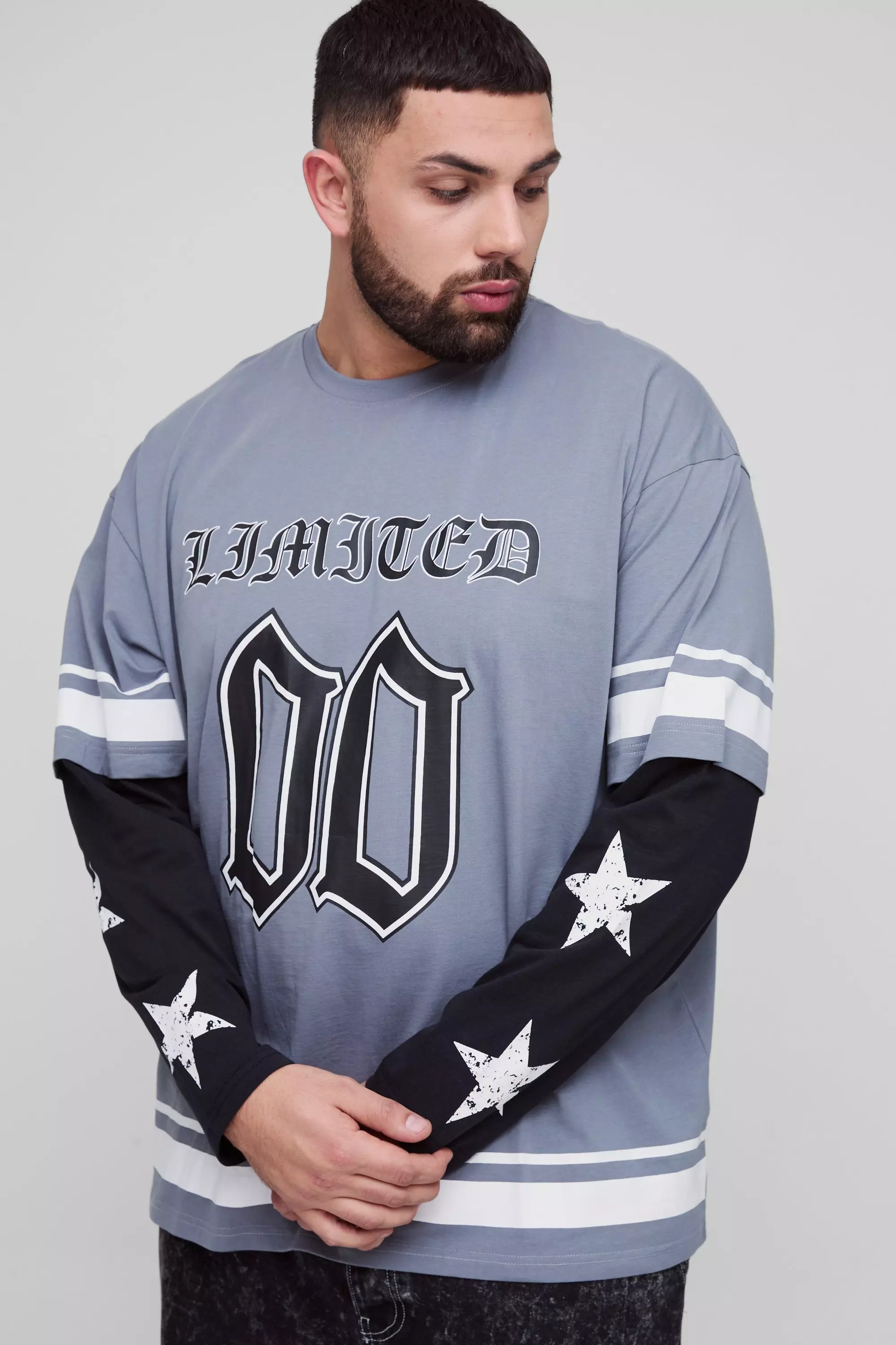 Plus Oversize T-Shirt mit Limited Print, Charcoal alternatives Bild