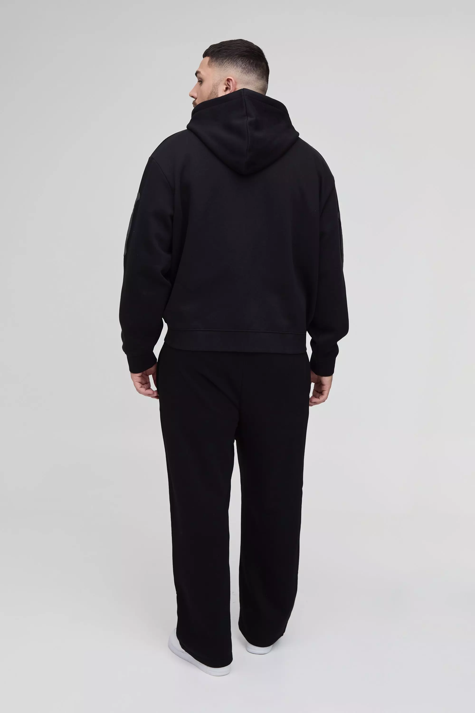 Plus Oversized Boxy Zip Thru Skeleton Print Hoodie | boohooMAN USA