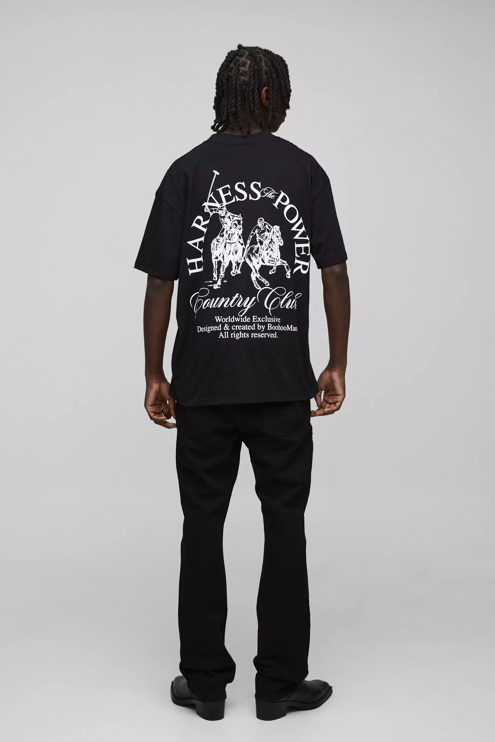T-shirt oversize à col montant et imprimé cheval, Black autre image