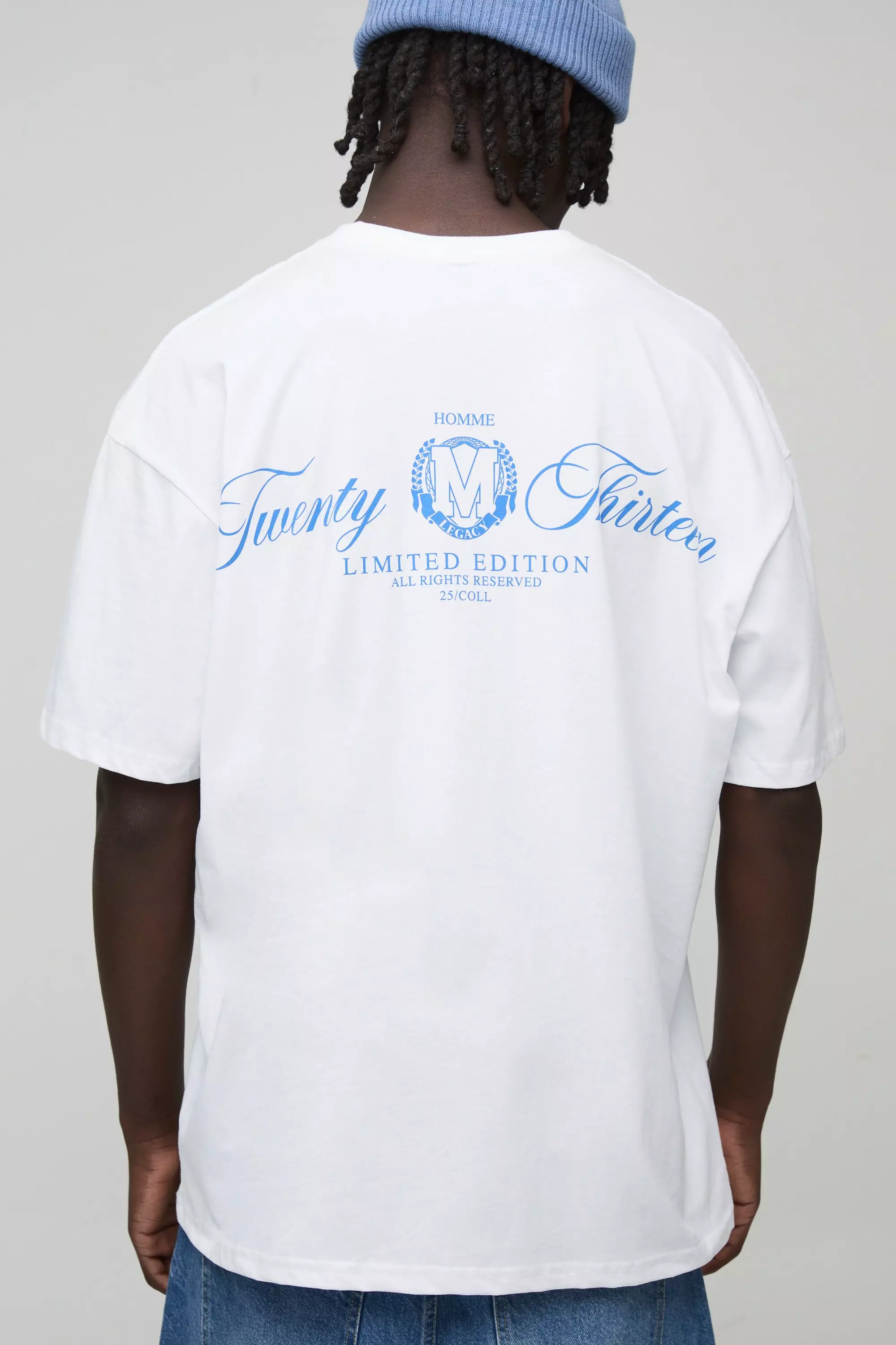 White Oversized Limited Edition T-Shirt Met Print alternatieve afbeelding