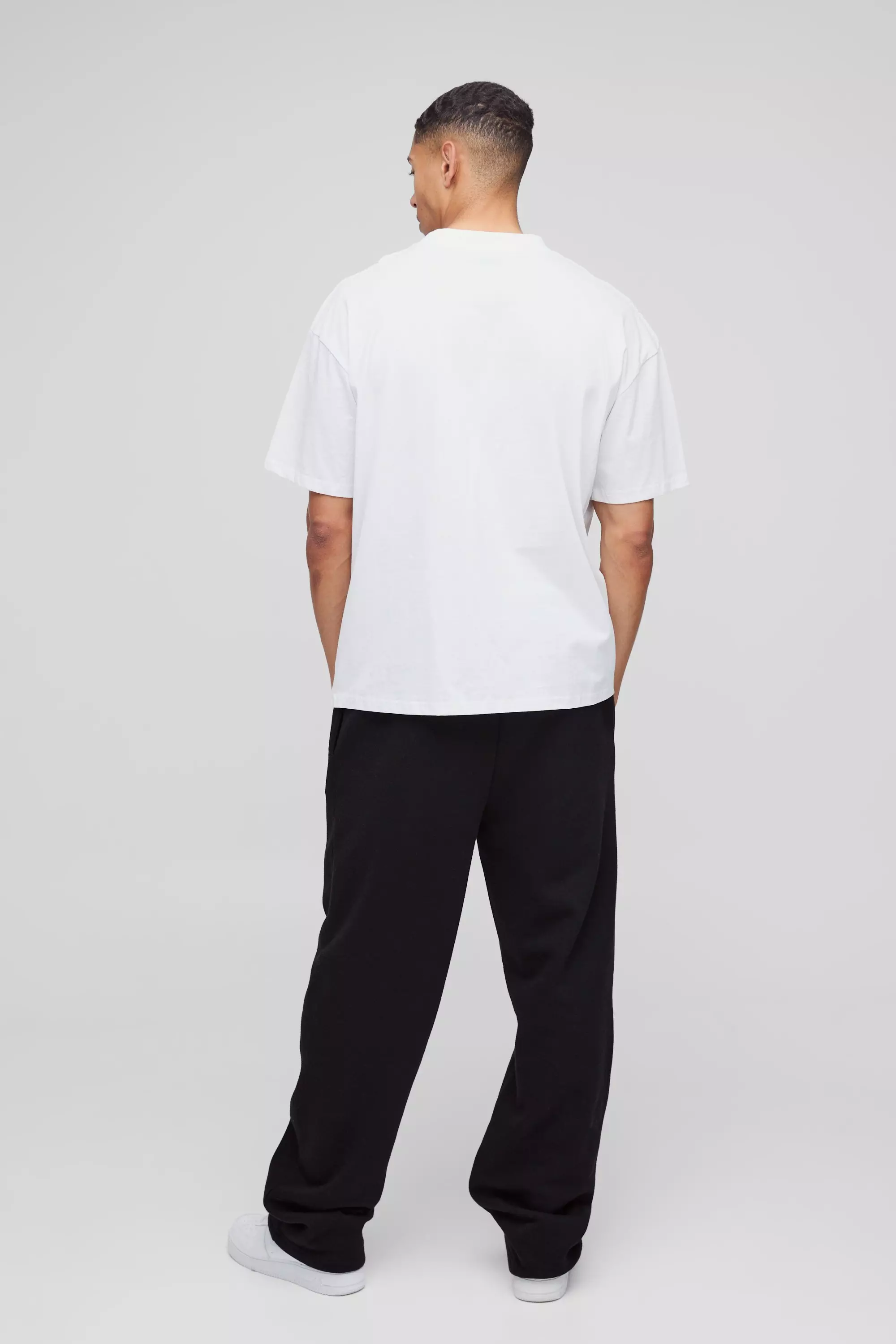 White Oversized Extended Neck BHM Crest Printed T-Shirt alternative image
