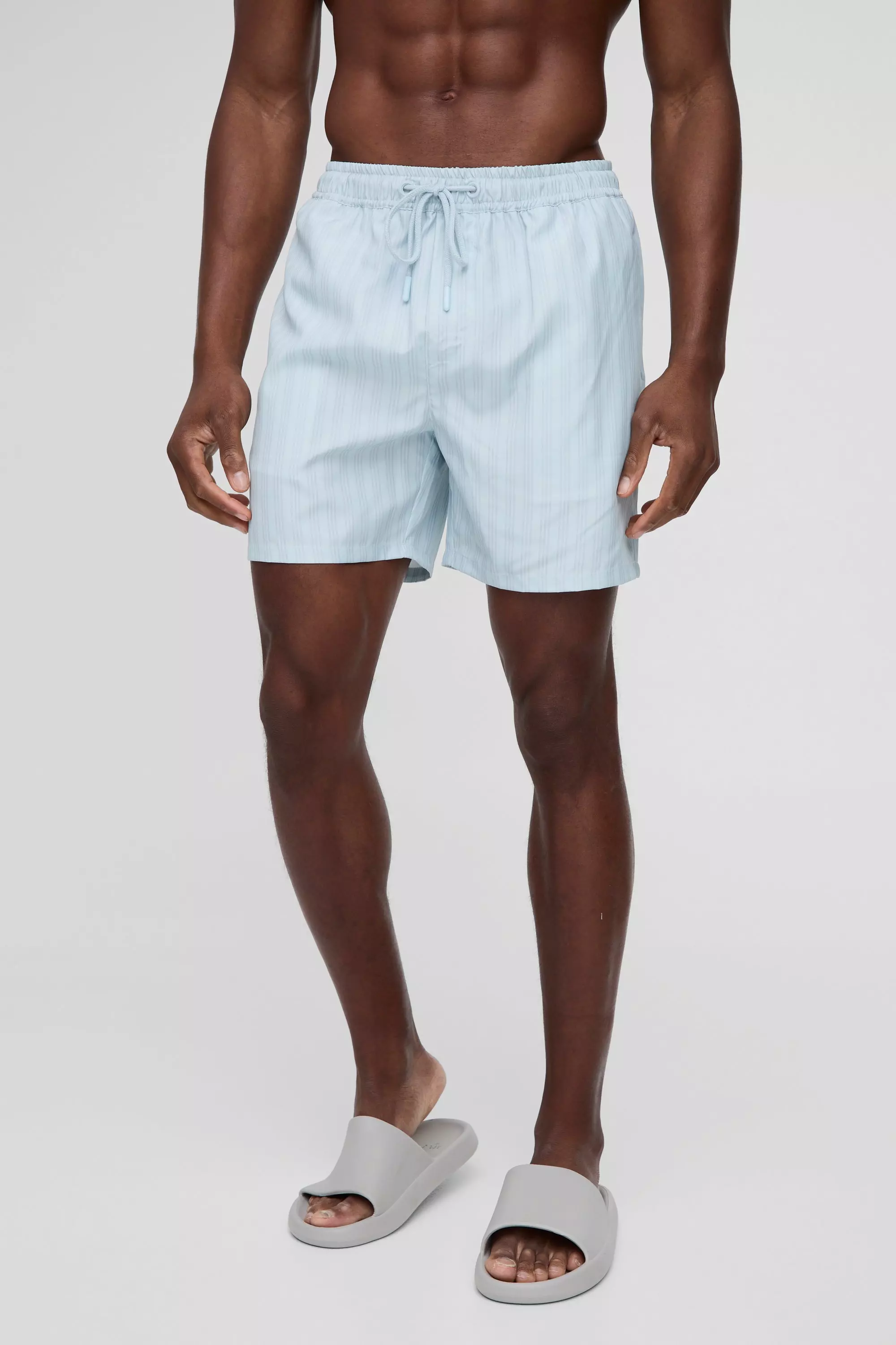 Blue Mid Length Stripe Swim Short alternative image