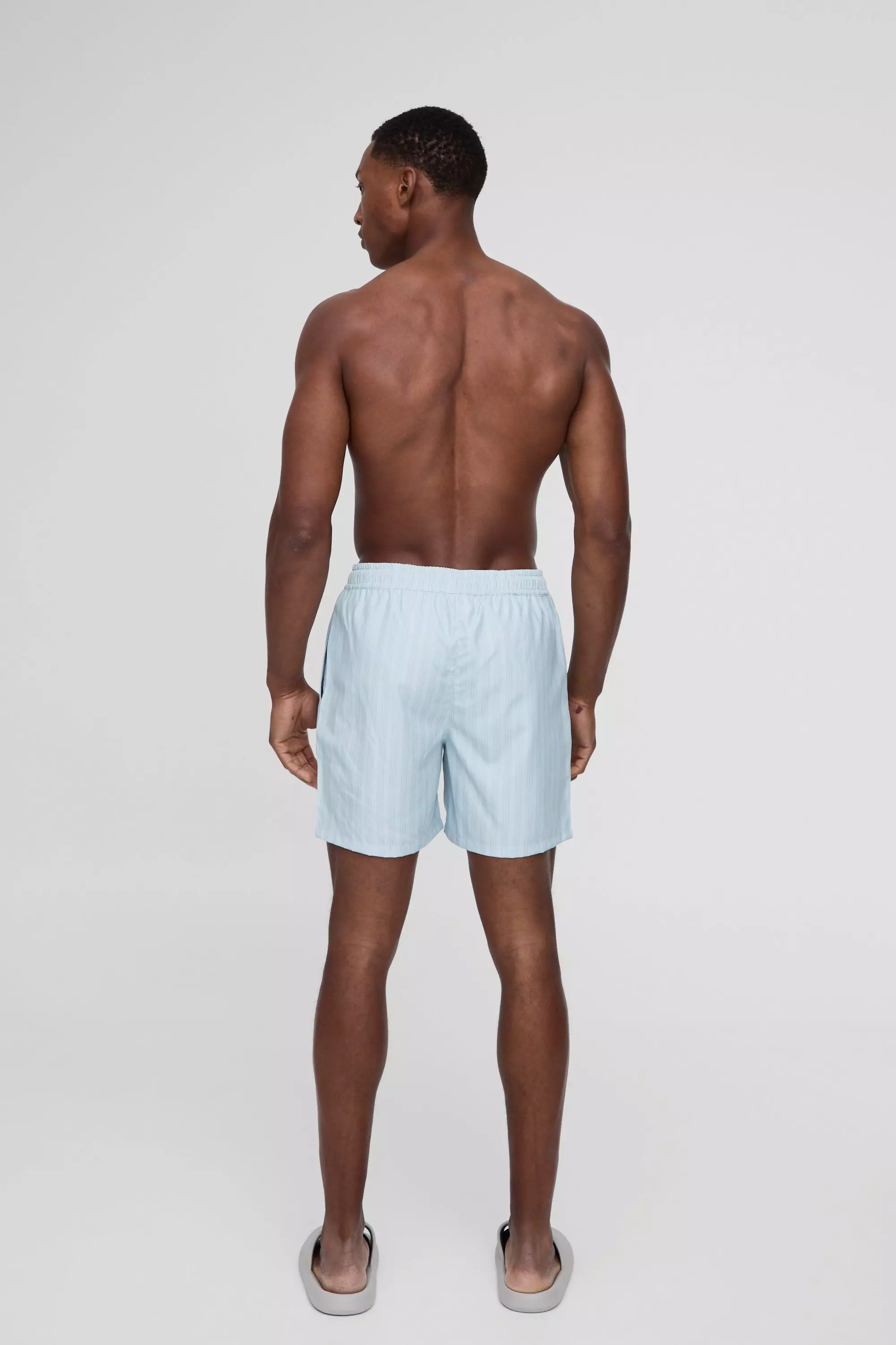 Blue Mid Length Stripe Swim Short alternative image