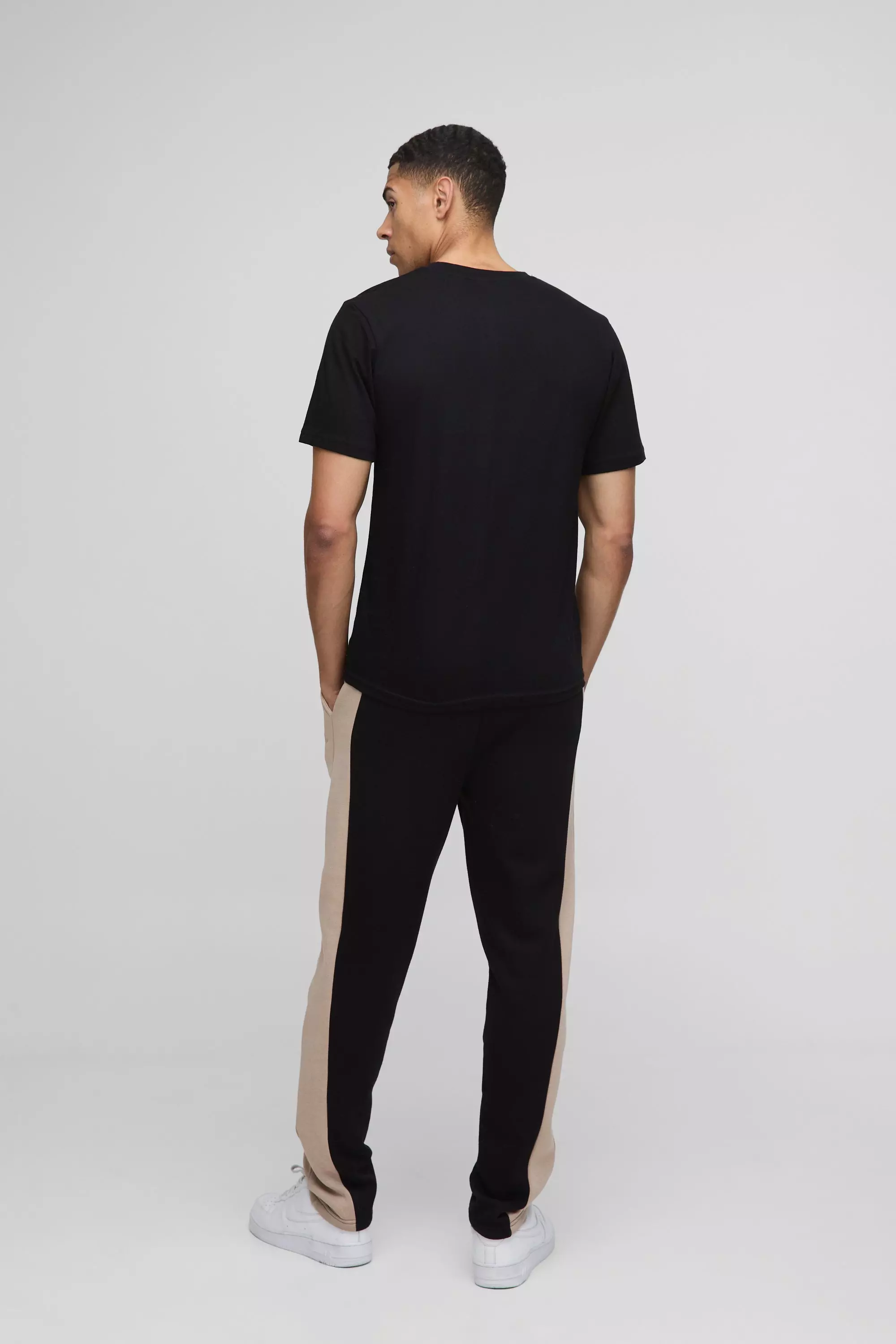 Jogging slim color block - MAN, Black autre image