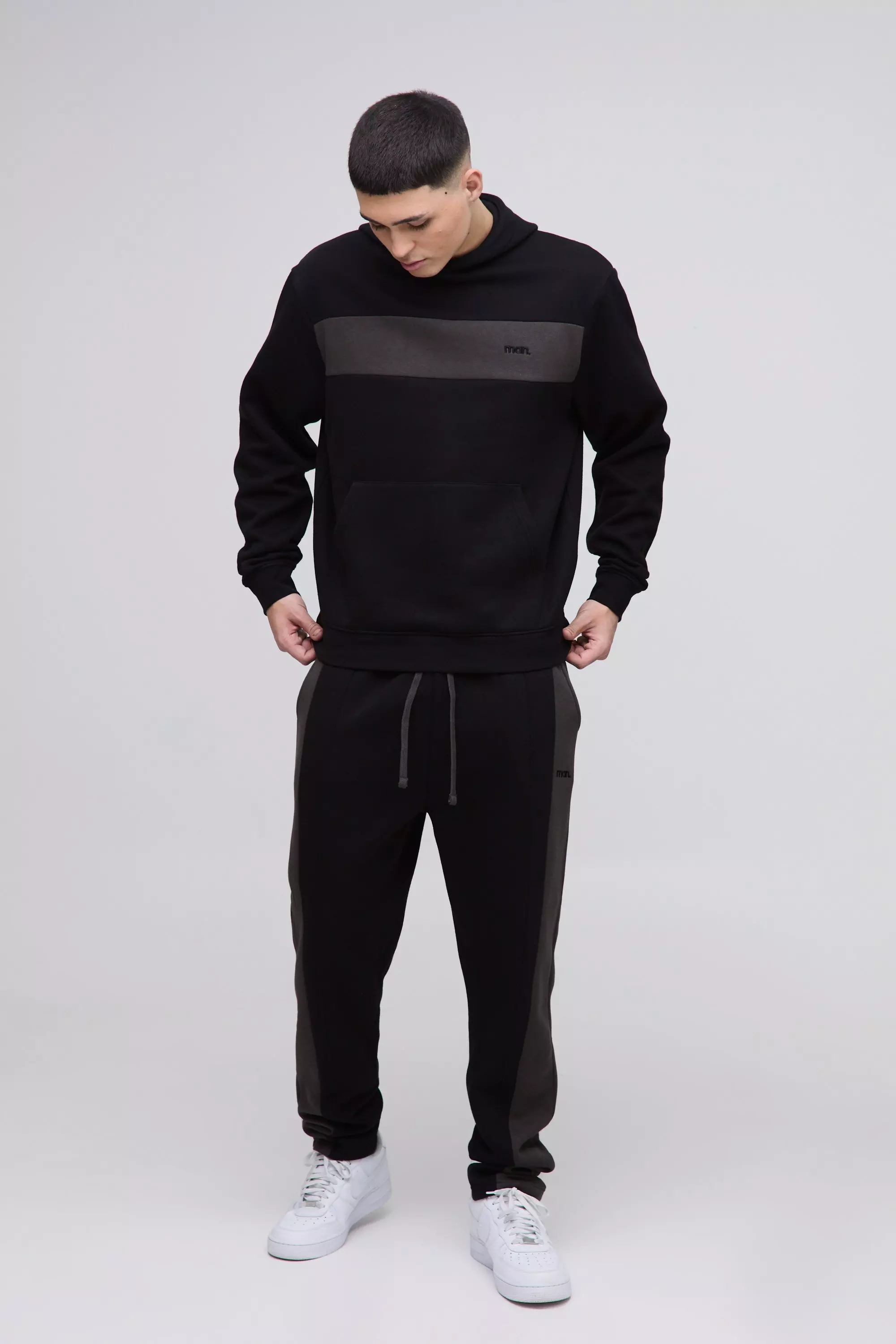 Black Man Colour Block Hooded Tracksuit alternative image