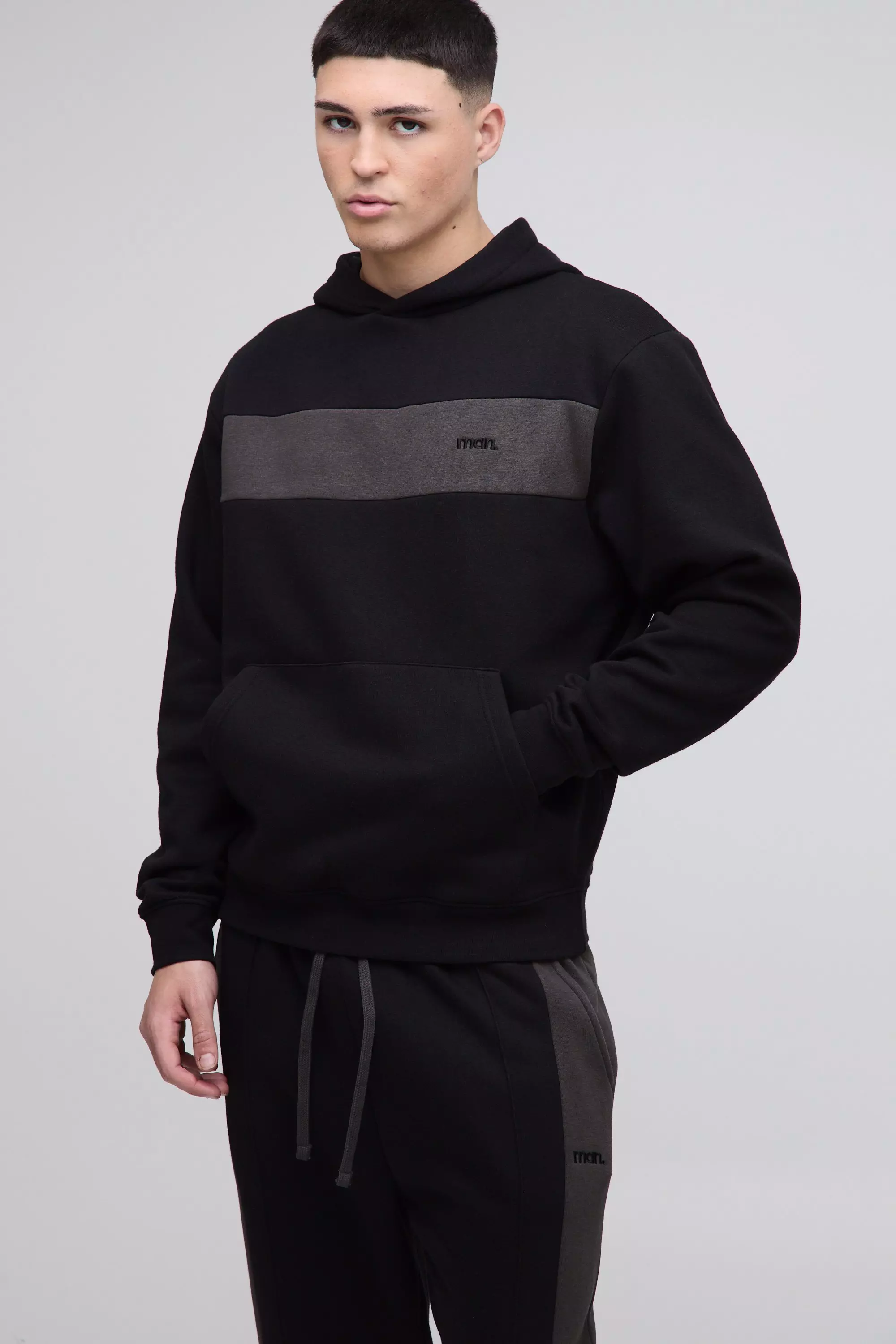Black Man Colour Block Hooded Tracksuit alternative image