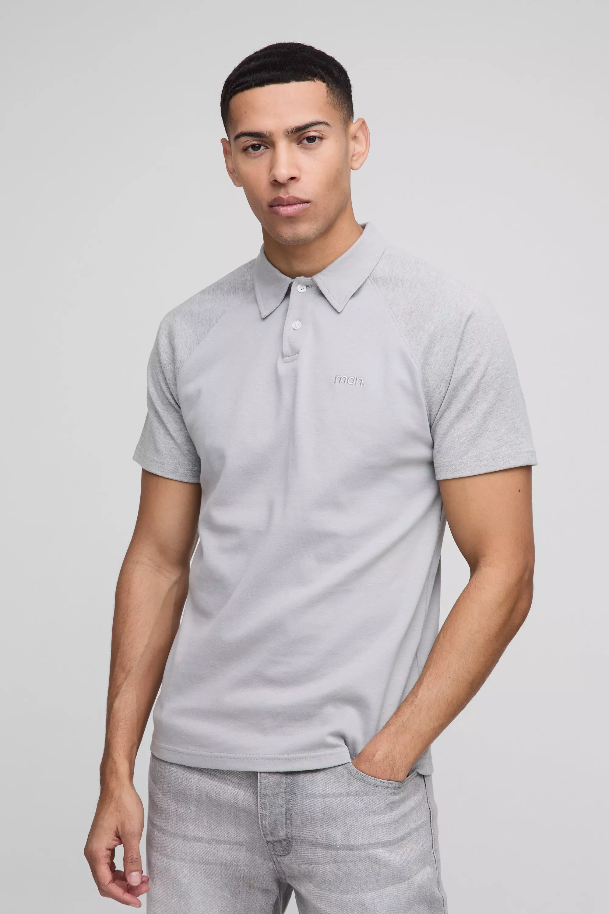 Polo cintré à surpiqûres - MAN, Grey autre image