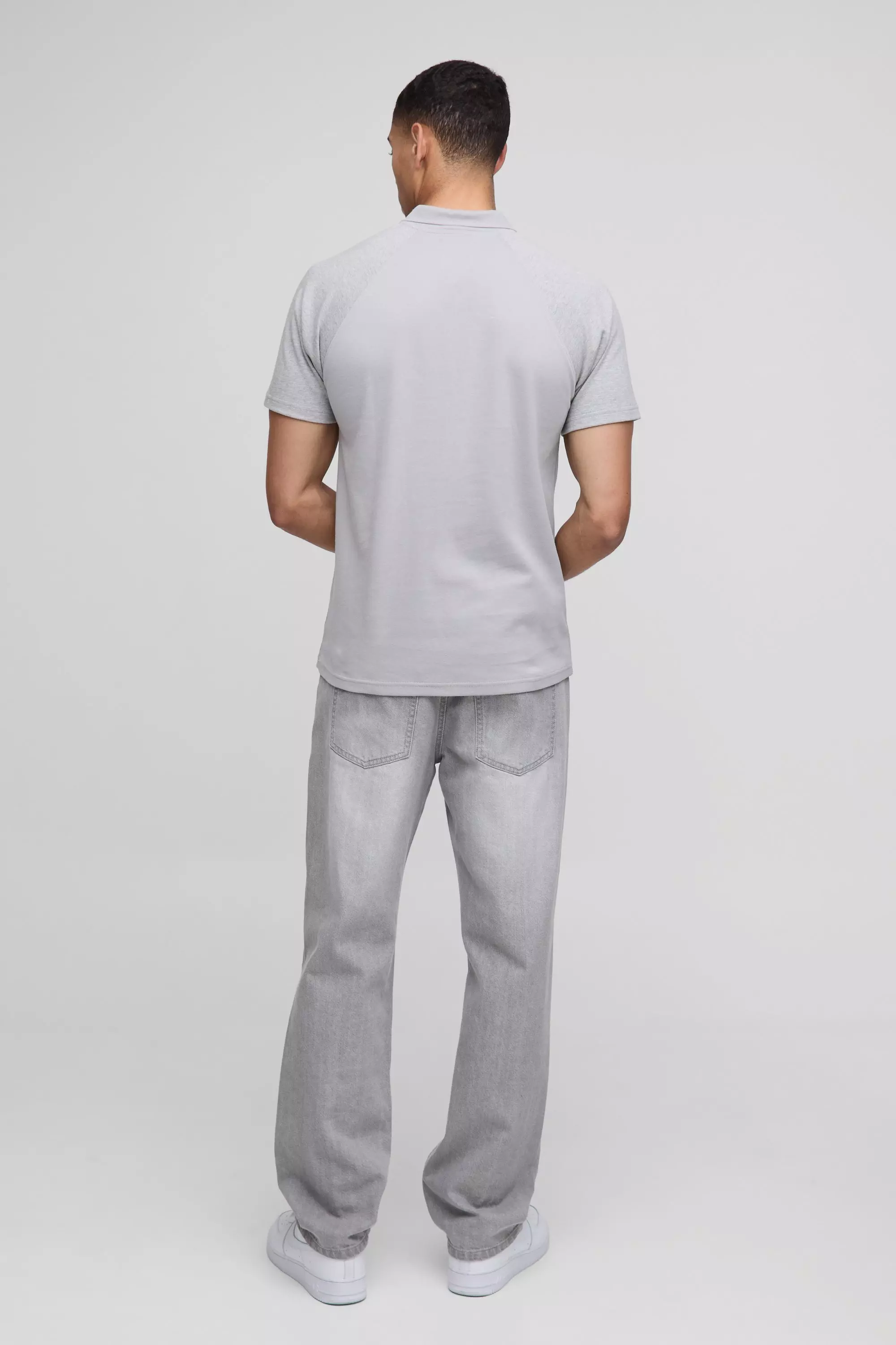 Polo cintré à surpiqûres - MAN, Grey autre image