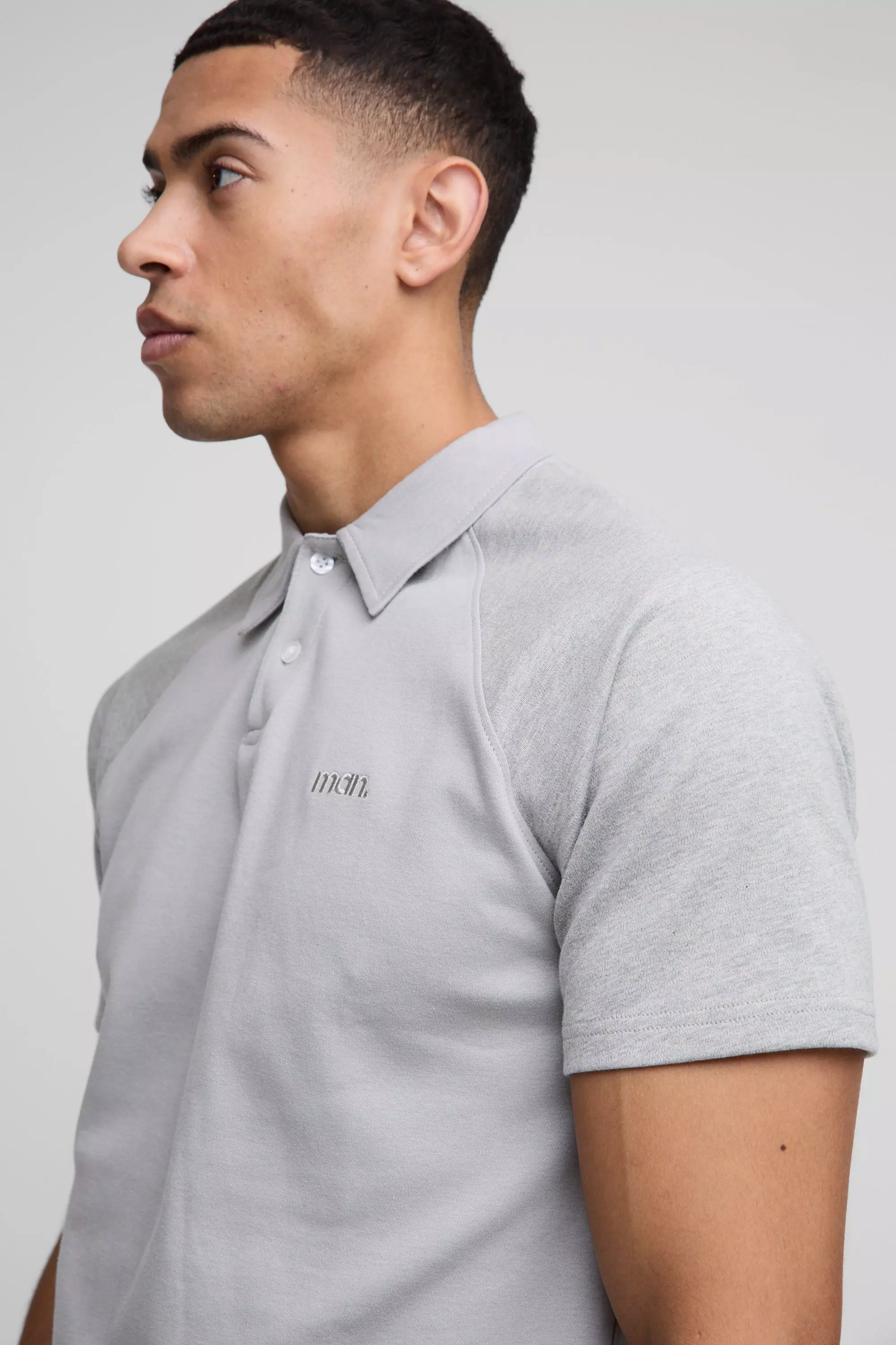 Polo cintré à surpiqûres - MAN, Grey autre image