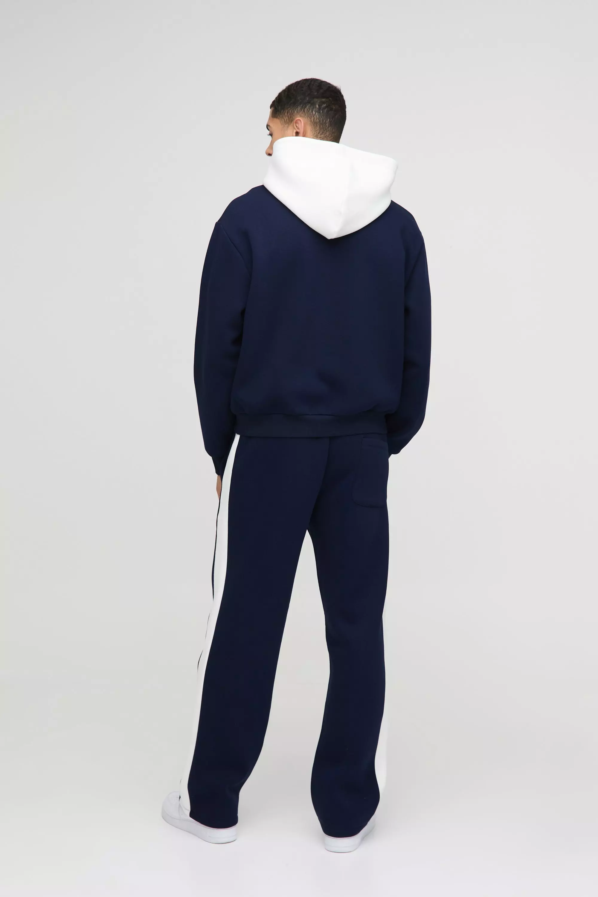 Navy Straight Leg Man Colour Block Sweatpants alternative image