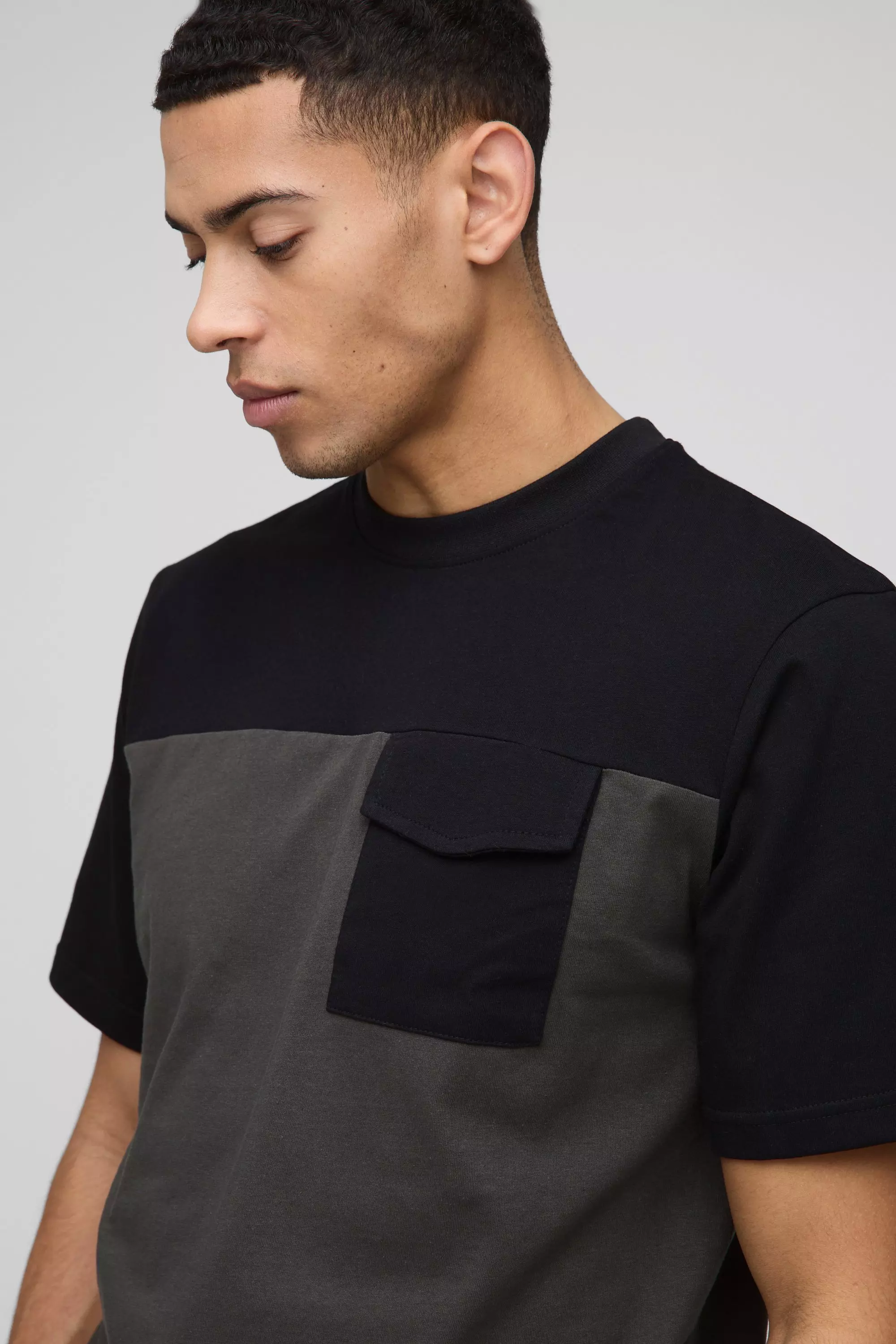 T-shirt color block - MAN, Black autre image