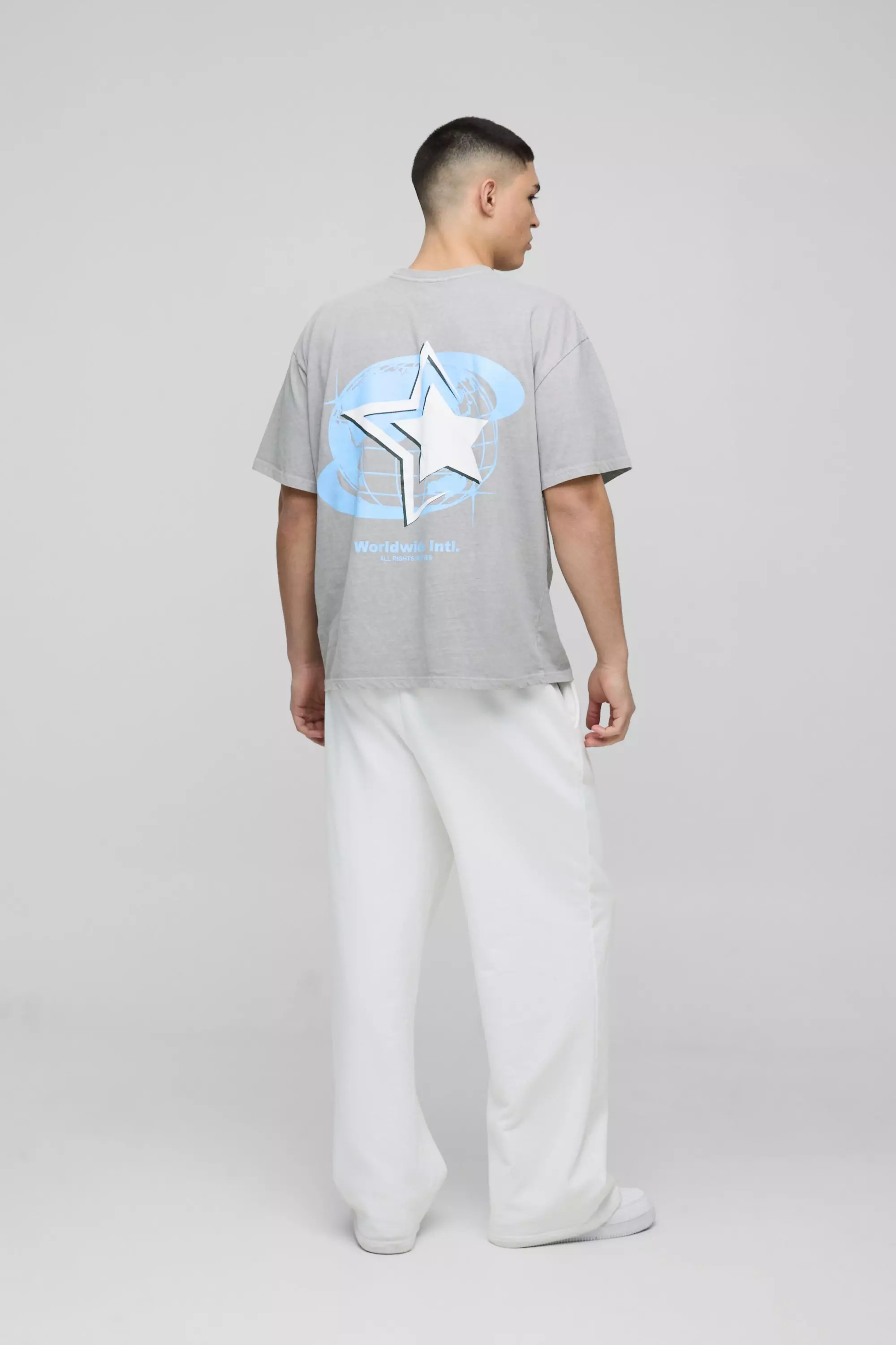 Oversize T-Shirt mit Official Globus Print, Grey alternatives Bild