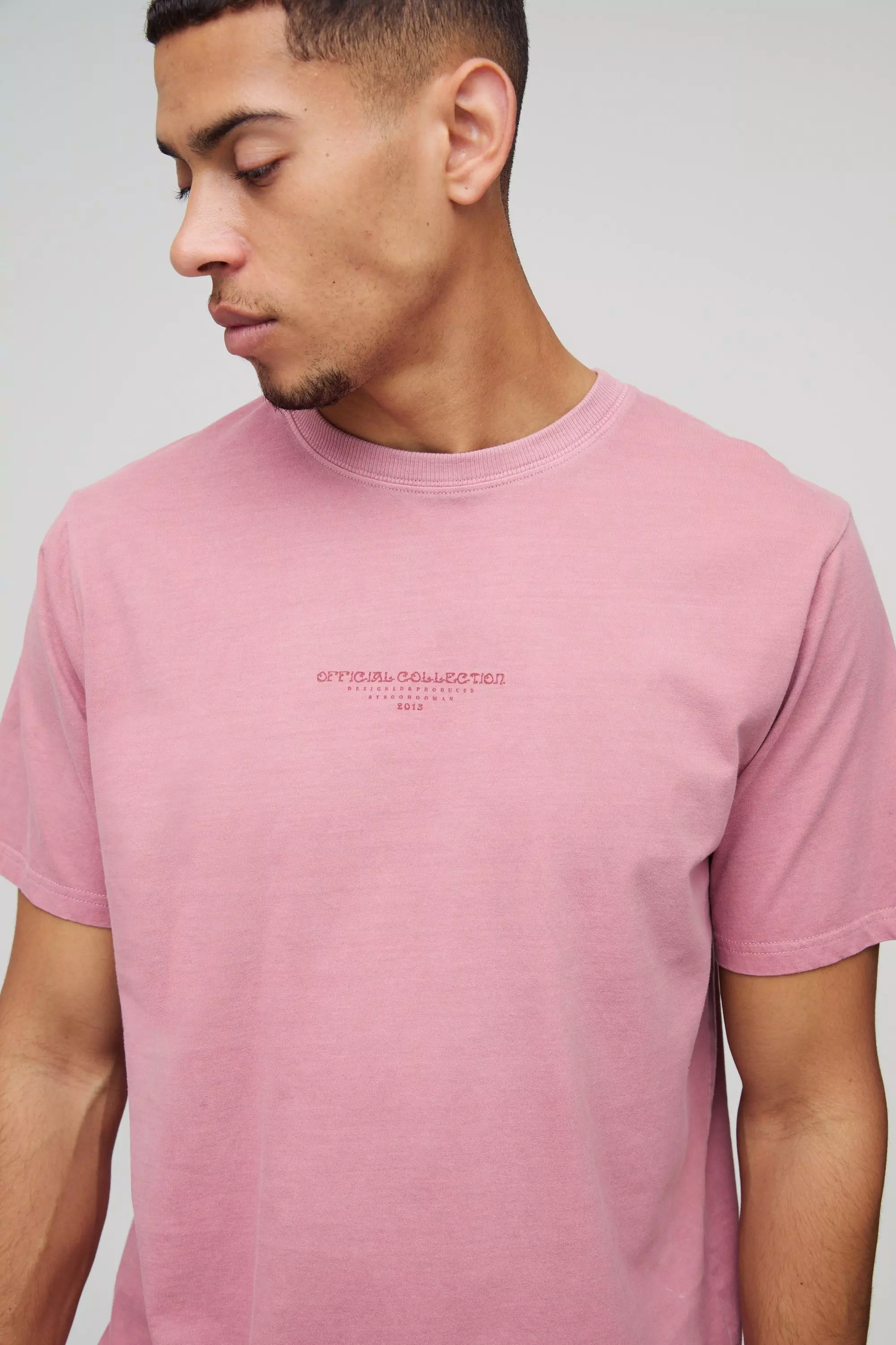 T-shirt oversize délavé imprimé, Dusty pink autre image