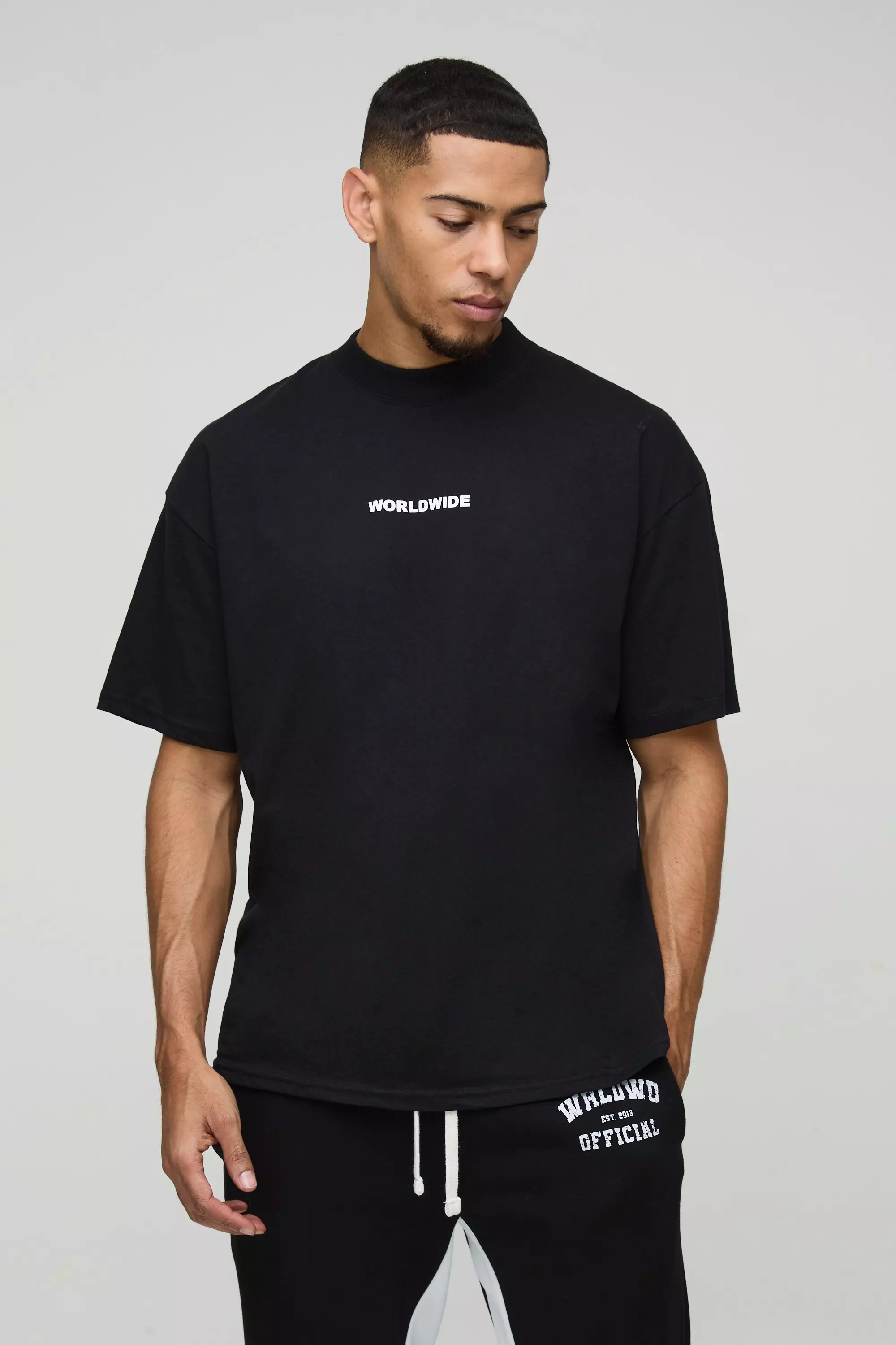 Oversize T-Shirt mit Homme Print, Black alternatives Bild