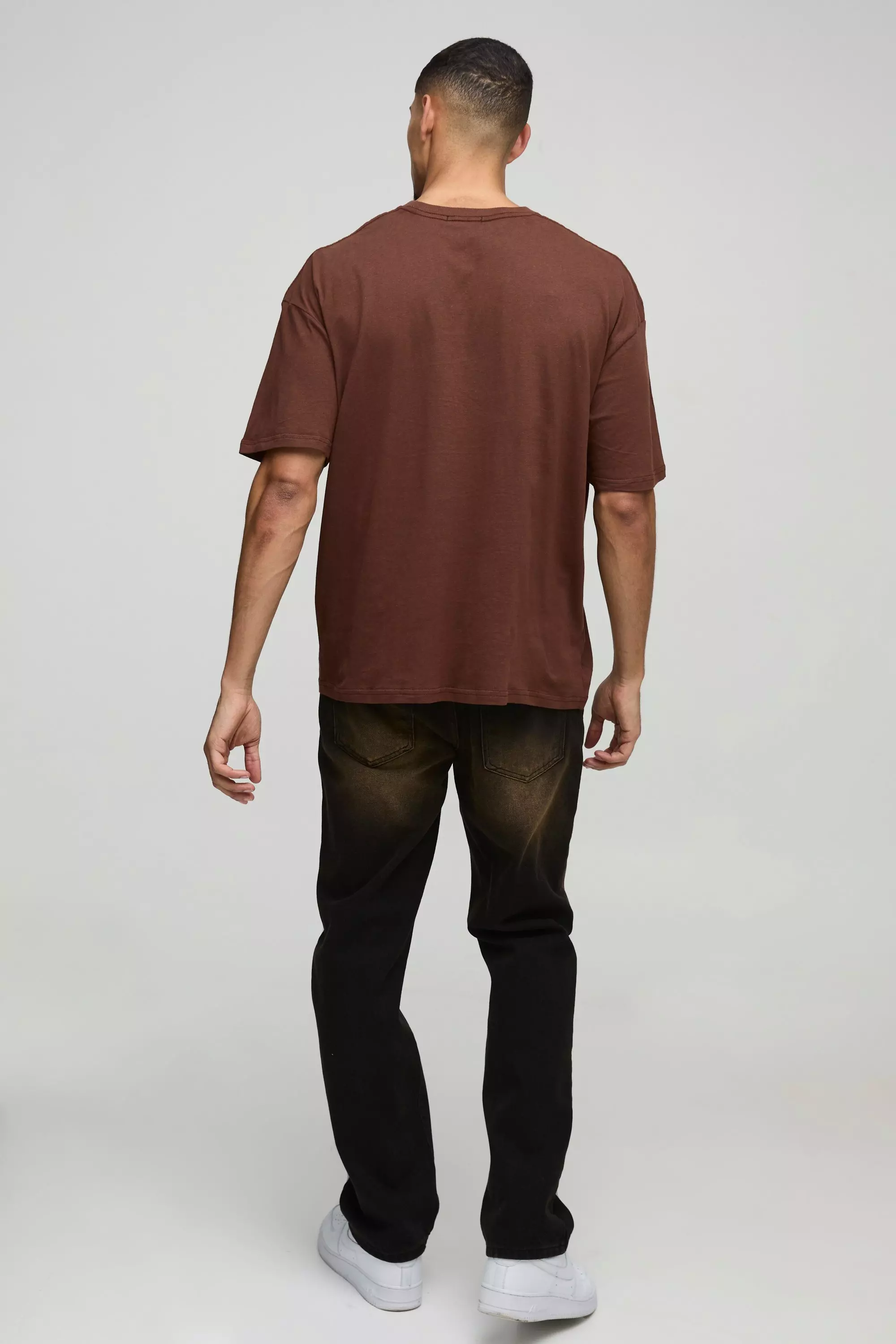 T-shirt oversize à broderie Homme, Chocolate autre image