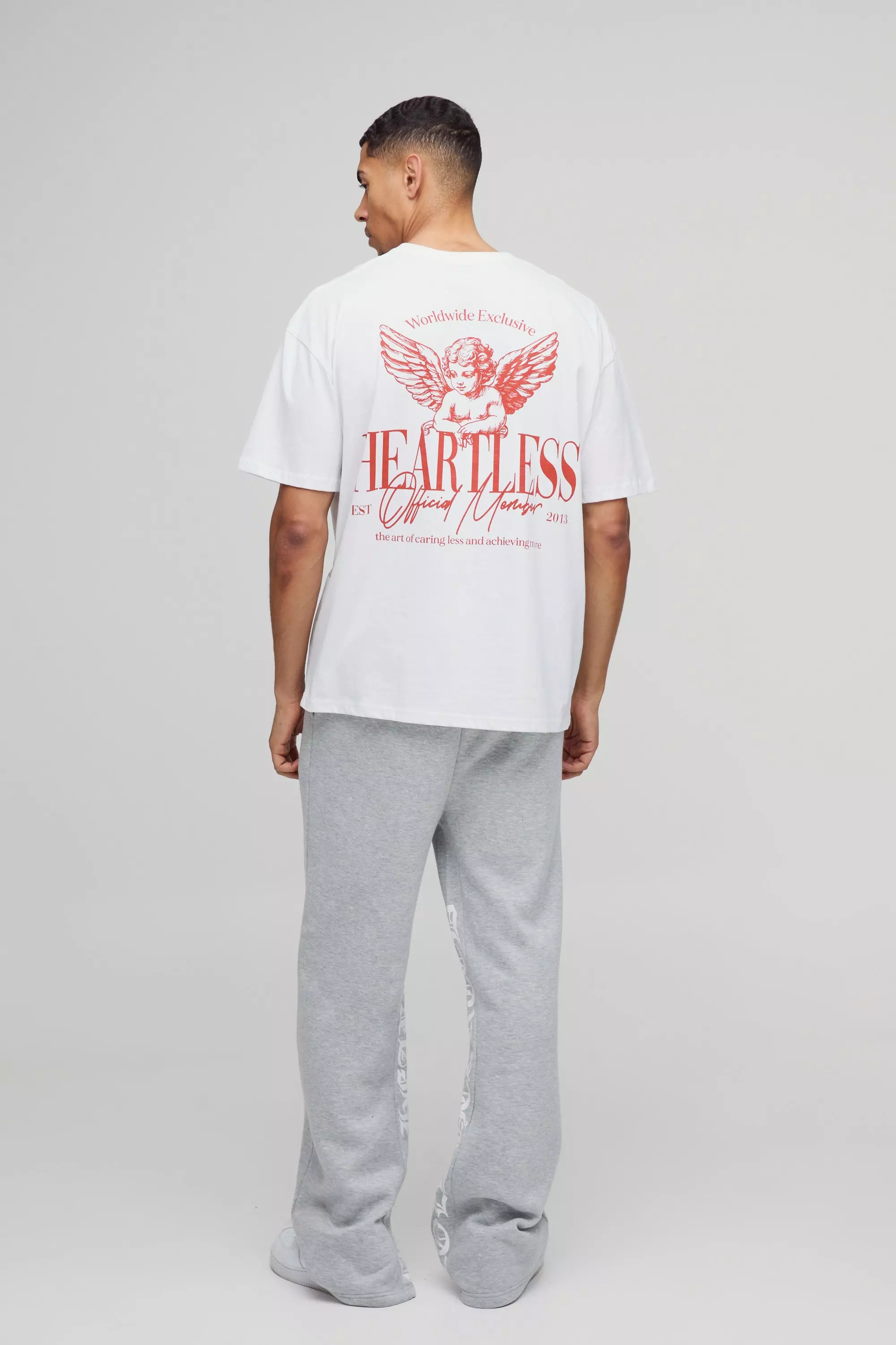 T-shirt oversize sans cœur à imprimé chérubin, White autre image