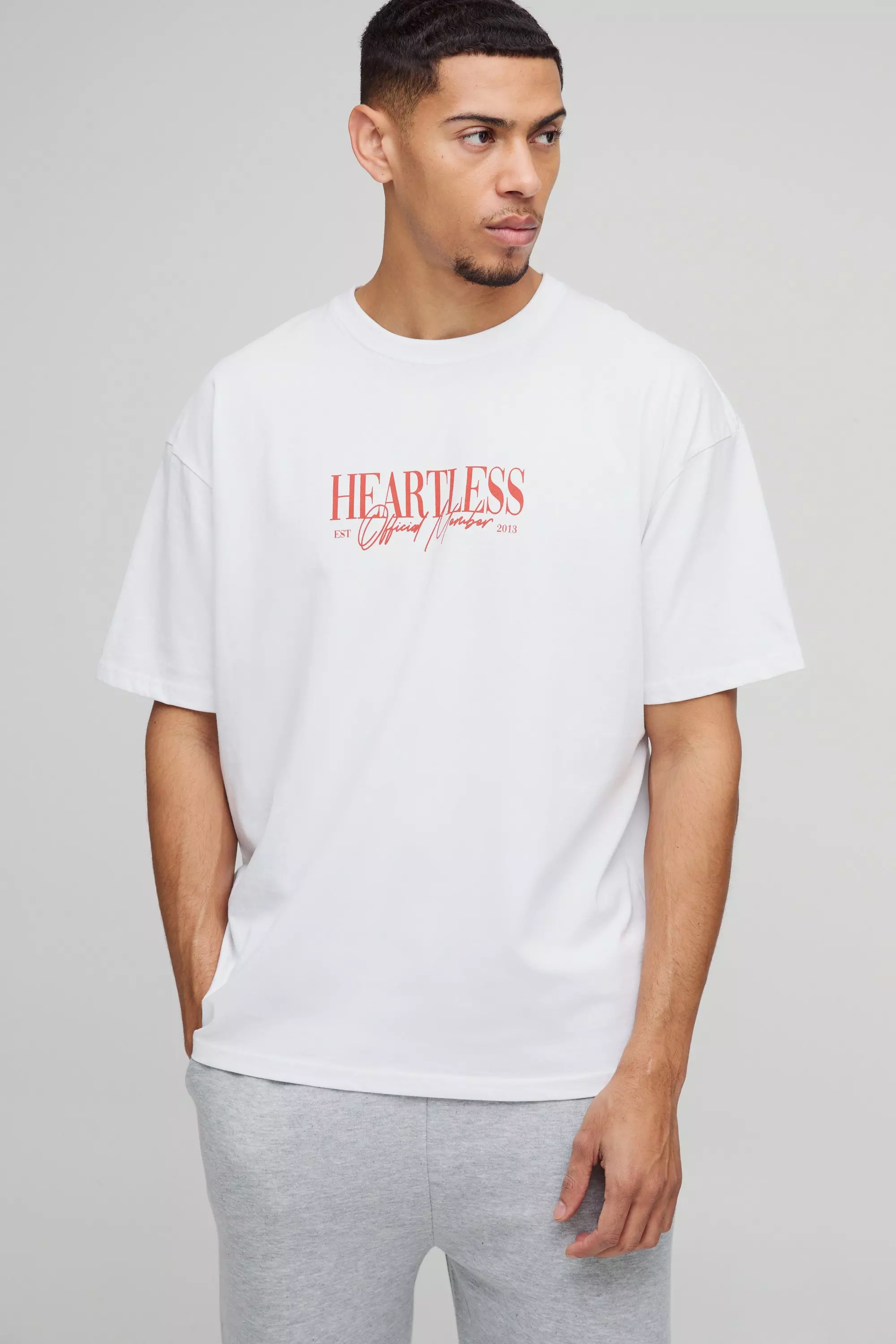 T-shirt oversize sans cœur à imprimé chérubin, White autre image