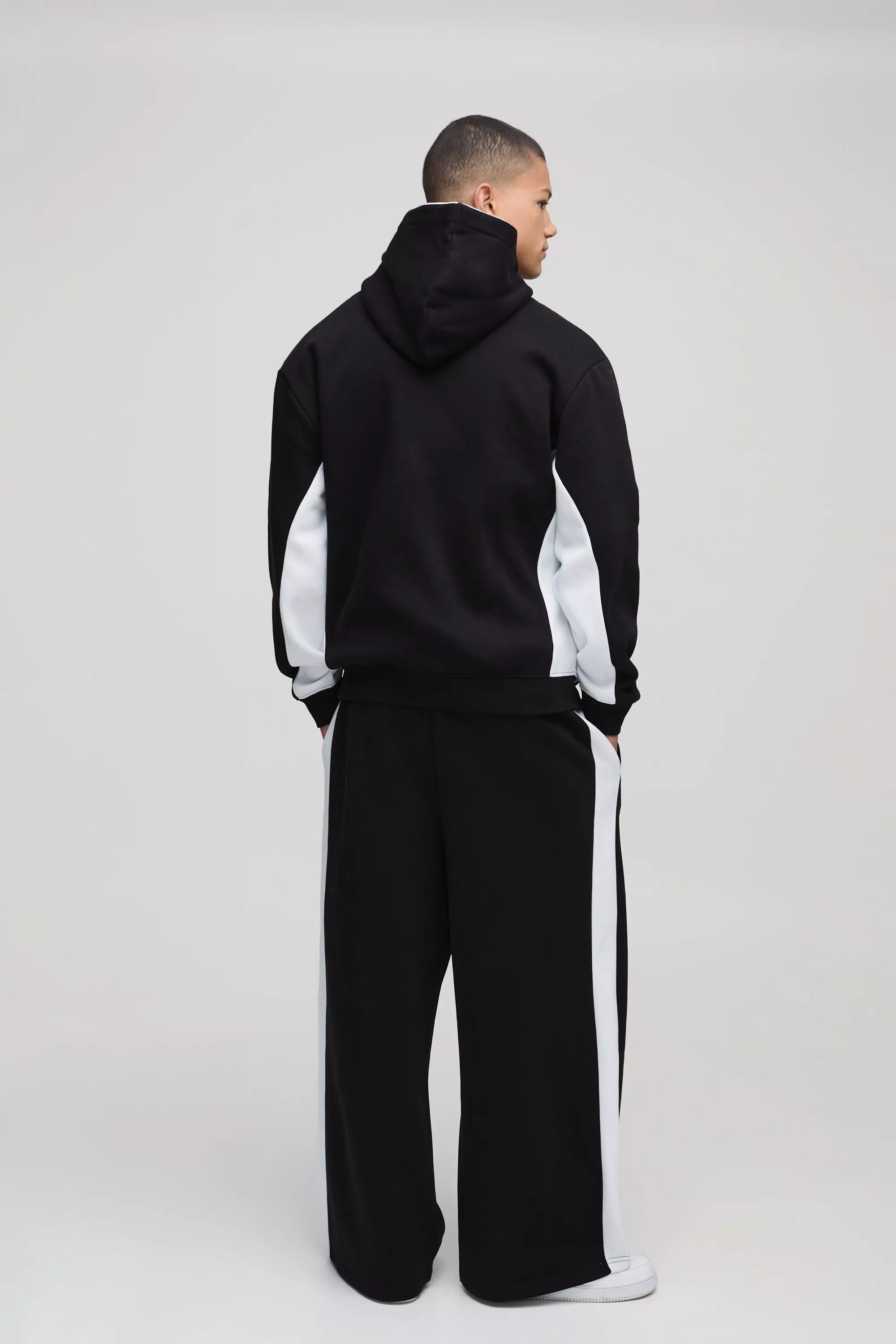 Black Extreme Wide Leg Man Colour Block Joggers alternative image