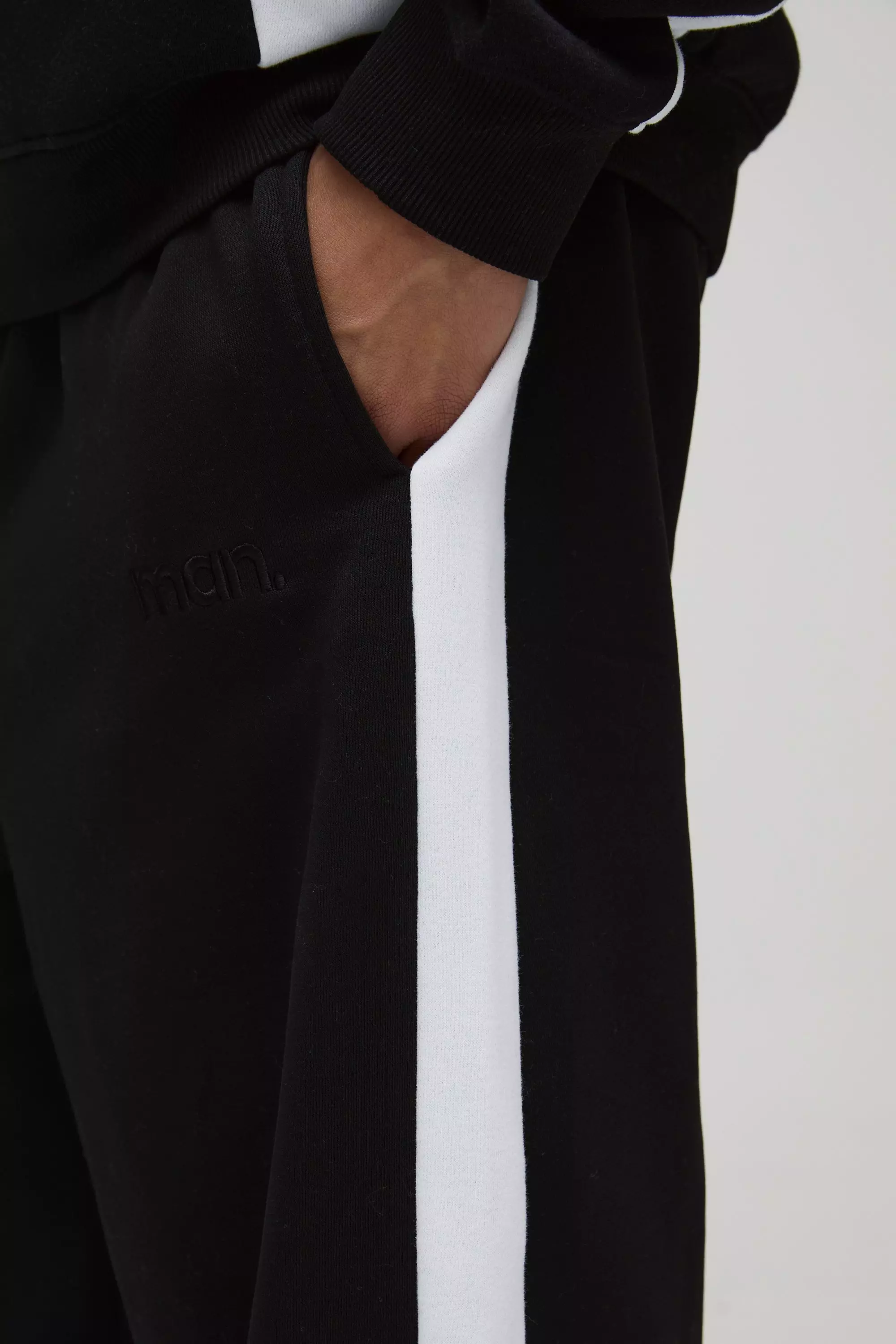 Black Extreme Wide Leg Man Colour Block Joggers alternative image