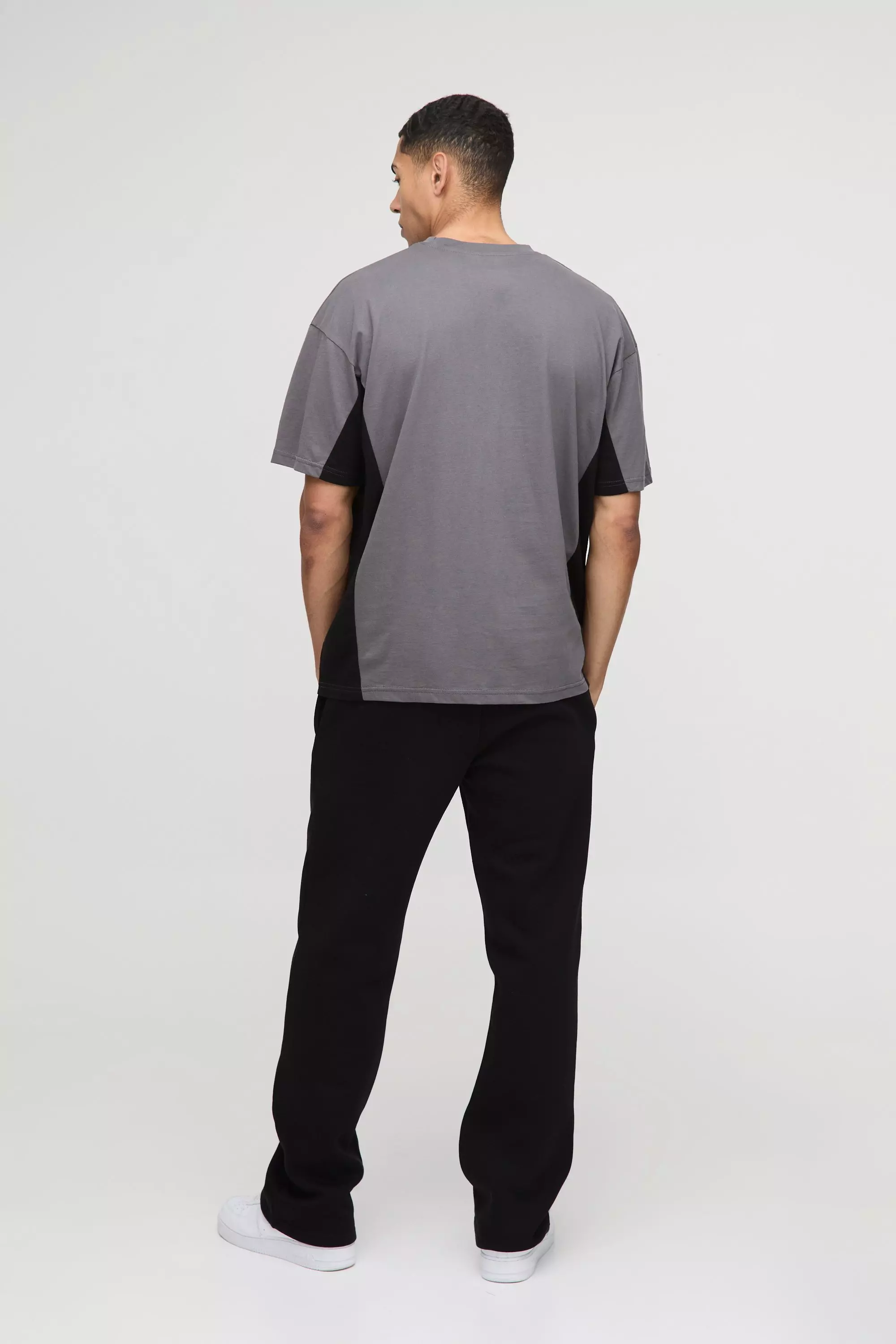 T-shirt oversize effet color block - MAN, Black autre image
