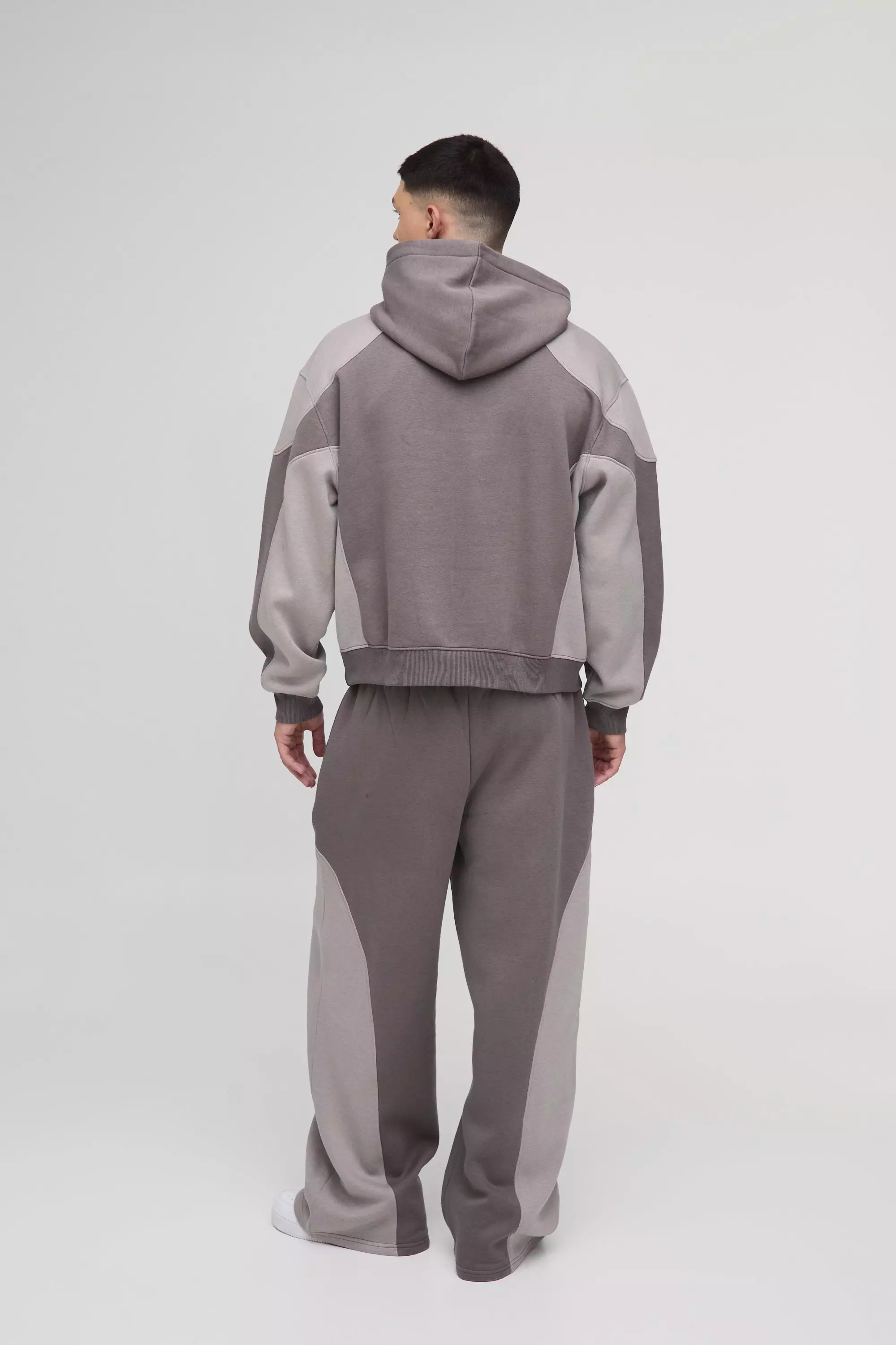 Oversized Boxy Man Seam Detail Hooded Tracksuit | boohooMAN USA