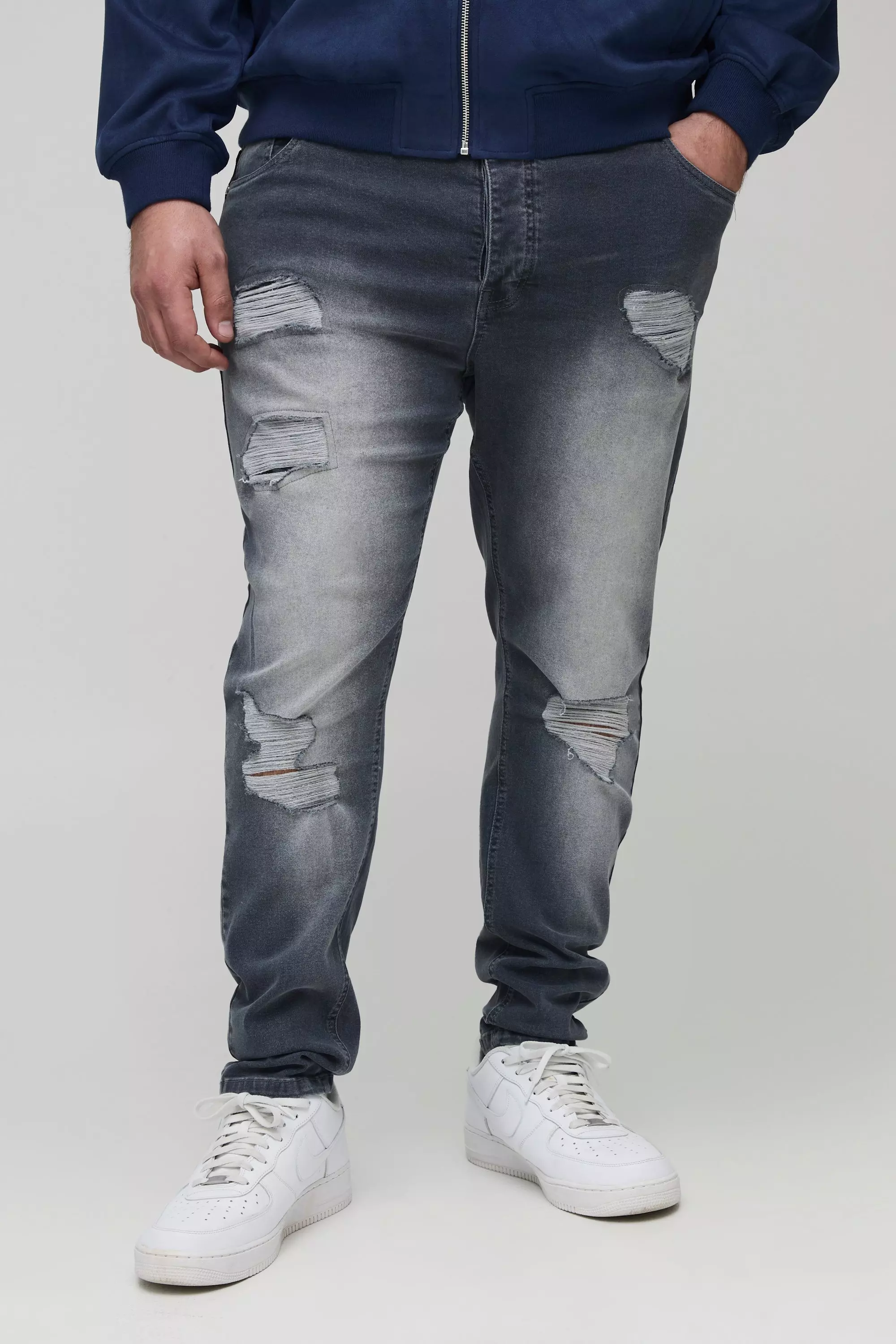 Grande taille - Jean stretch déchiré, Mid grey autre image