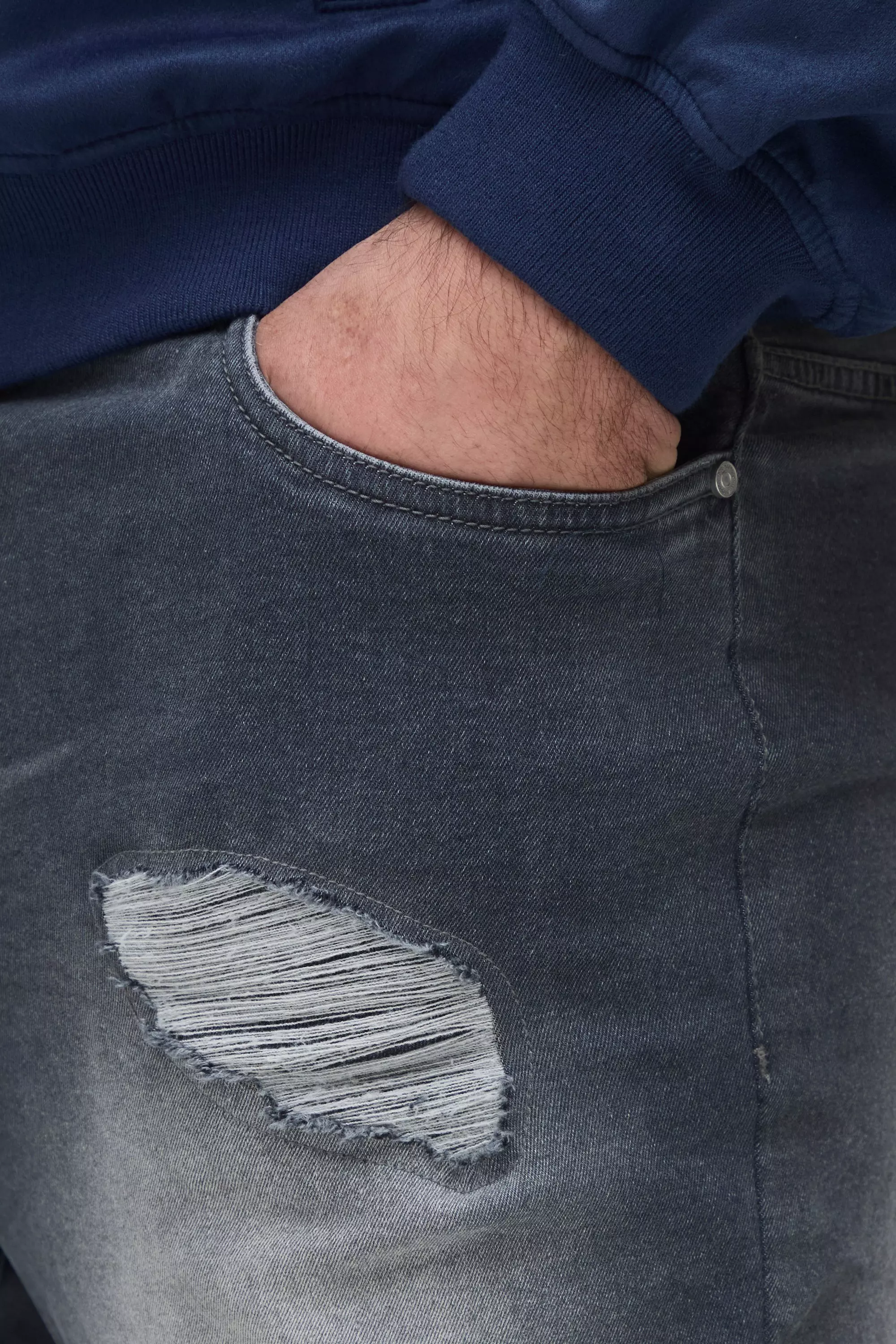 Grande taille - Jean stretch déchiré, Mid grey autre image