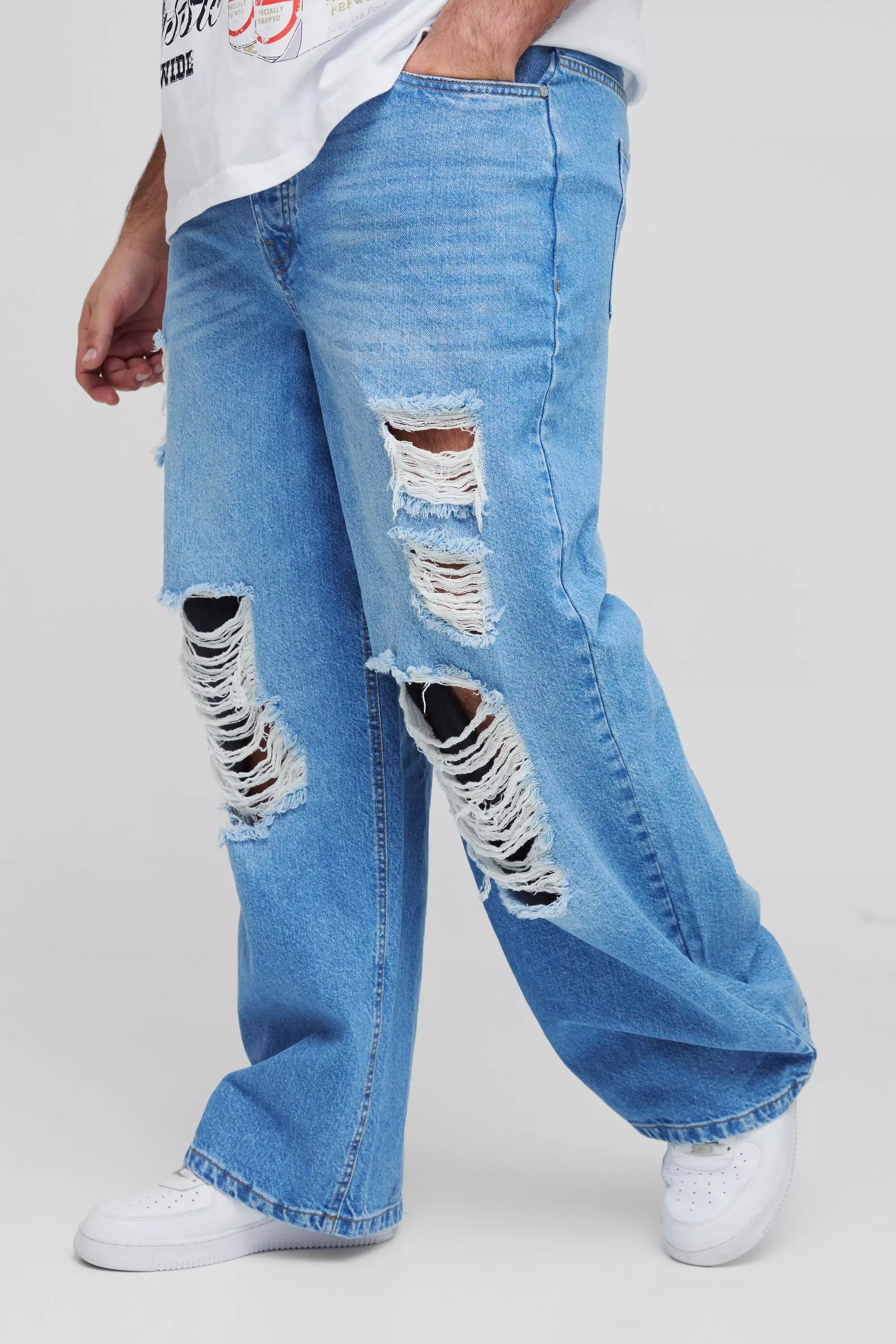 Plus lockere zerrissene Jeans, Light blue alternatives Bild