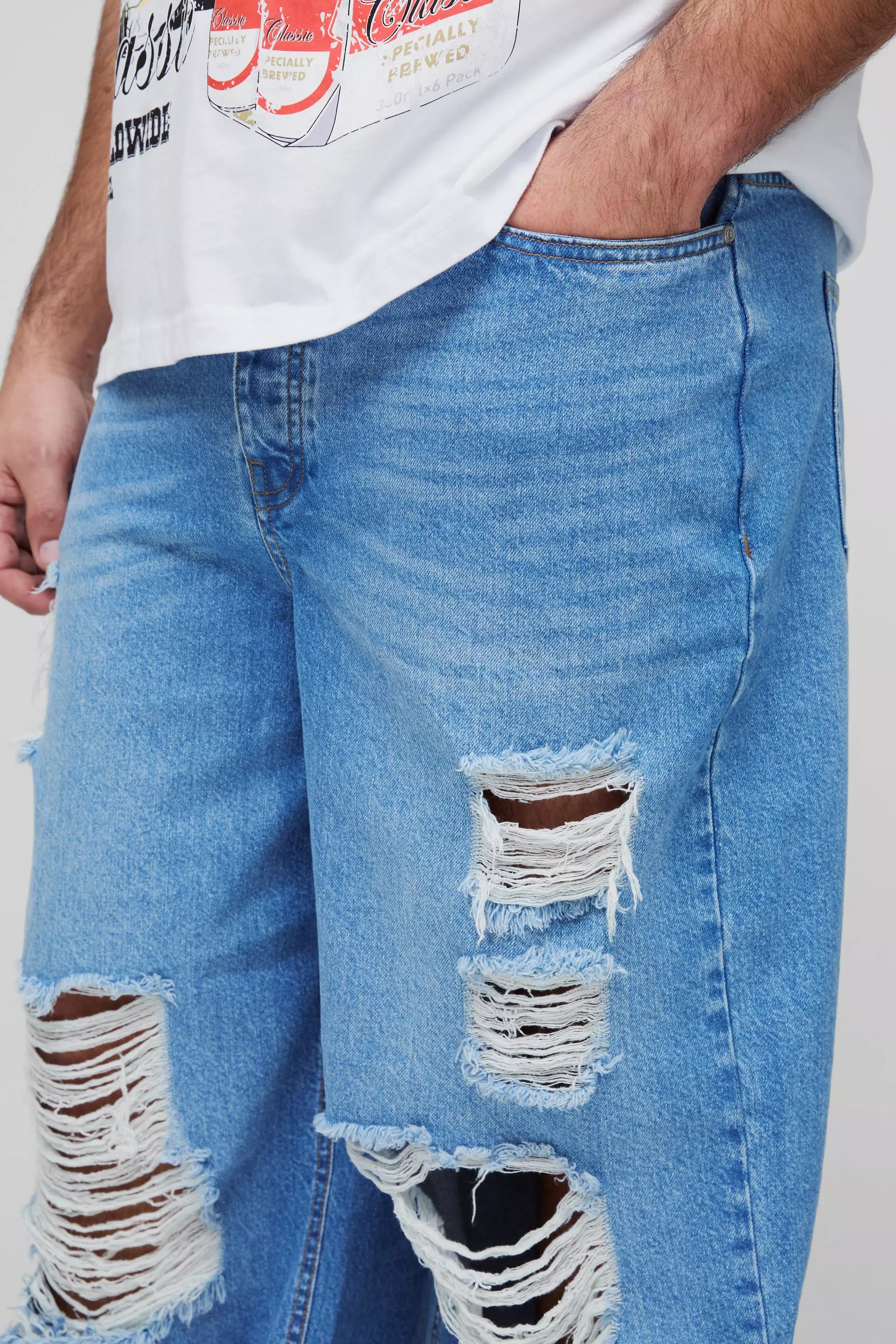 Plus lockere zerrissene Jeans, Light blue alternatives Bild