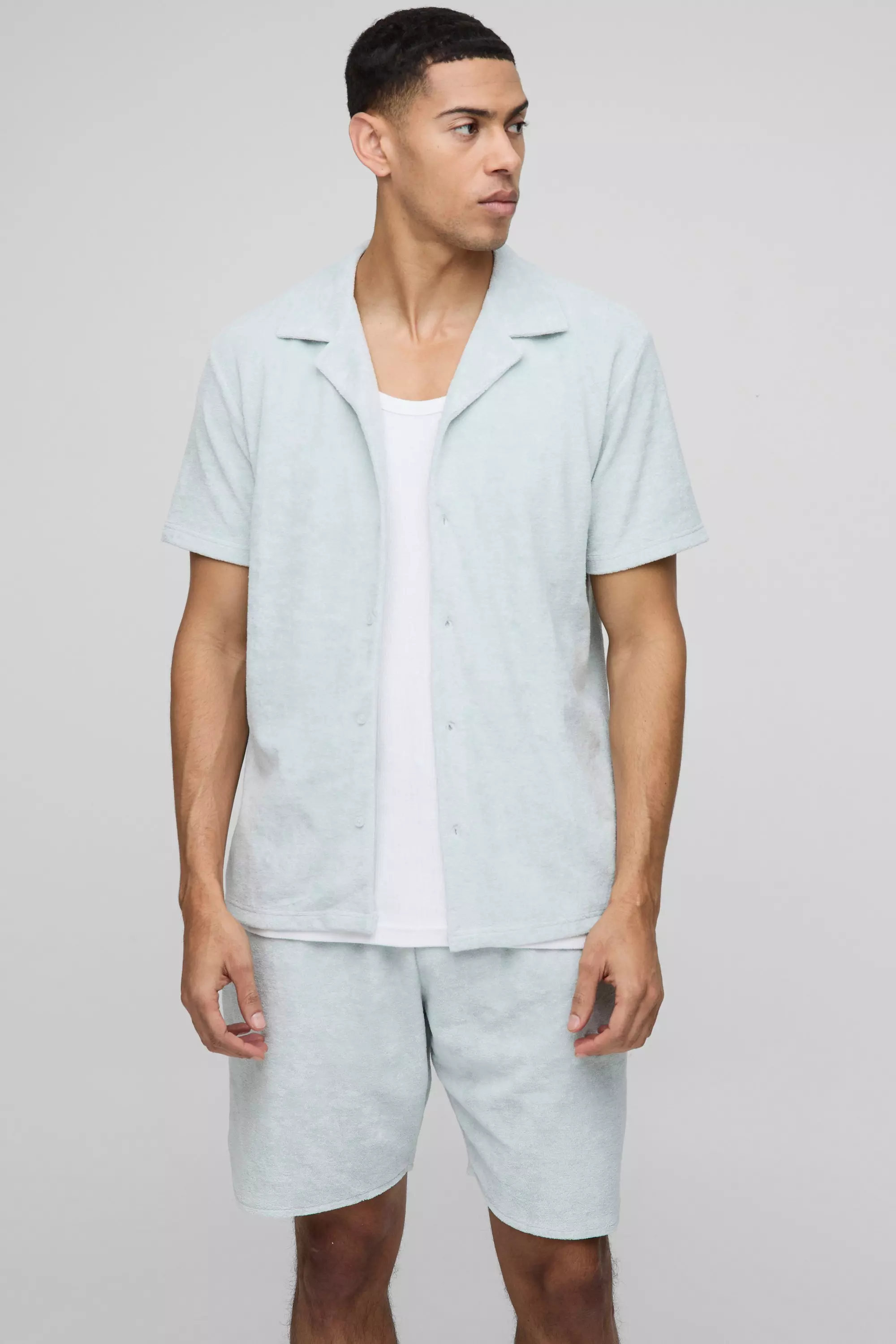 Jersey Frottee-Hemd & Laufshorts, Light blue alternatives Bild