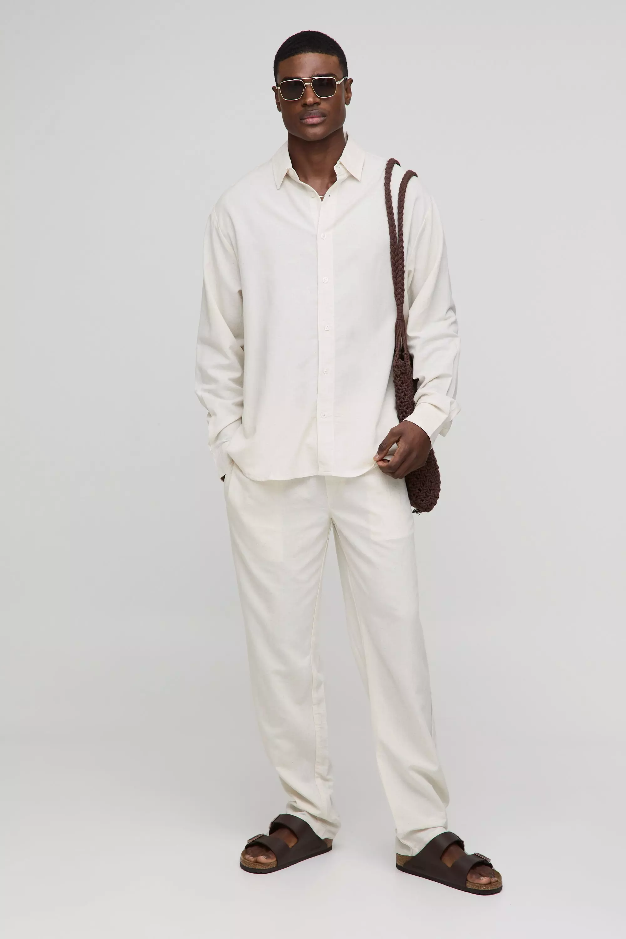 Super Oversize Leinen-Hemd & lockere Hose, Natural alternatives Bild