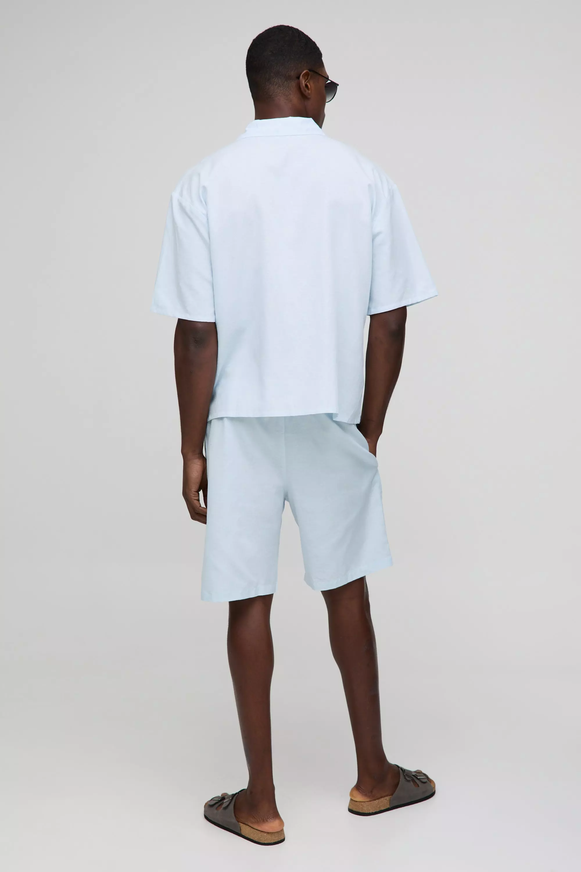 Oversize Leinen-Hemd & Shorts, Light blue alternatives Bild