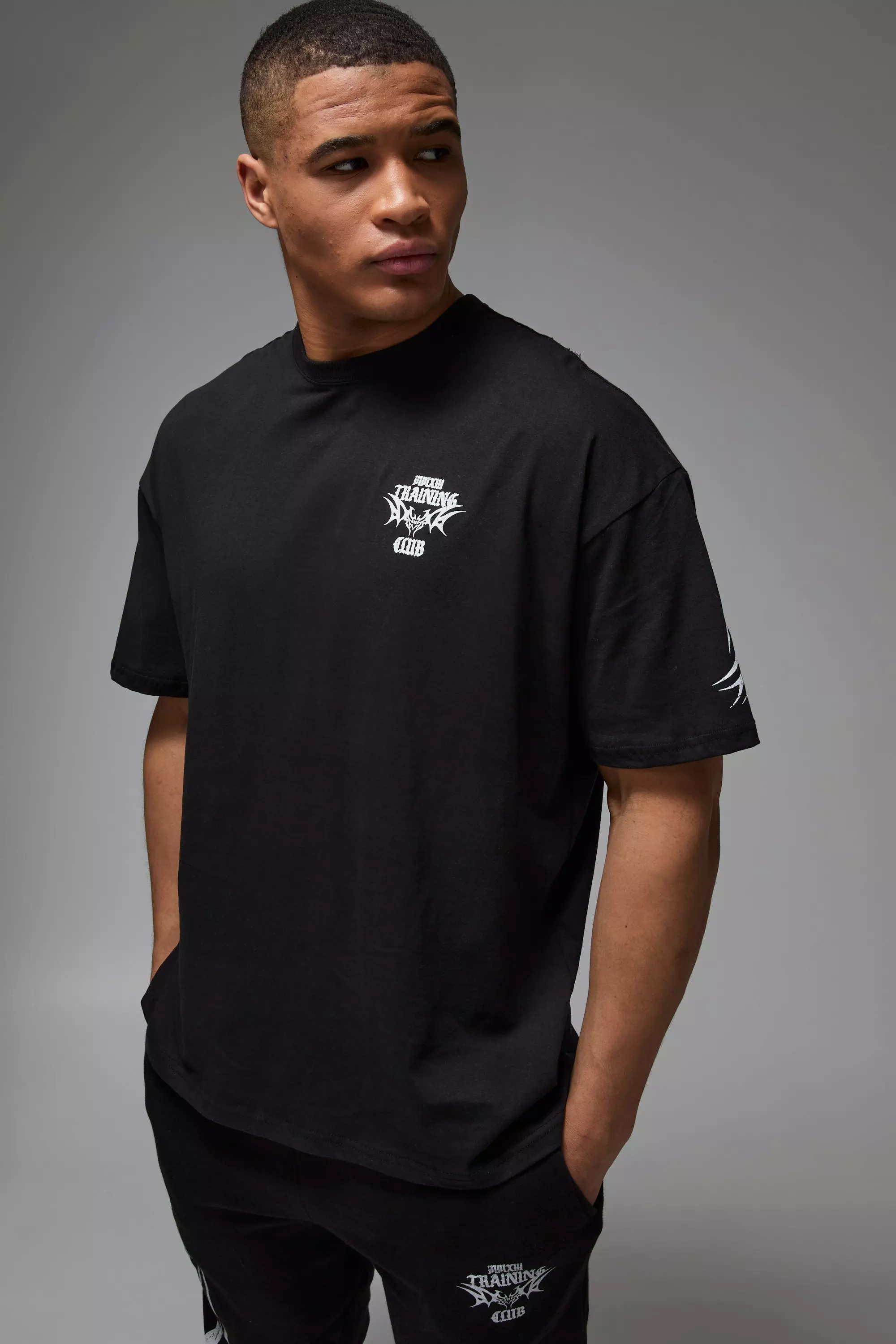 T-shirt de sport oversize à slogan - MAN Active, Black autre image