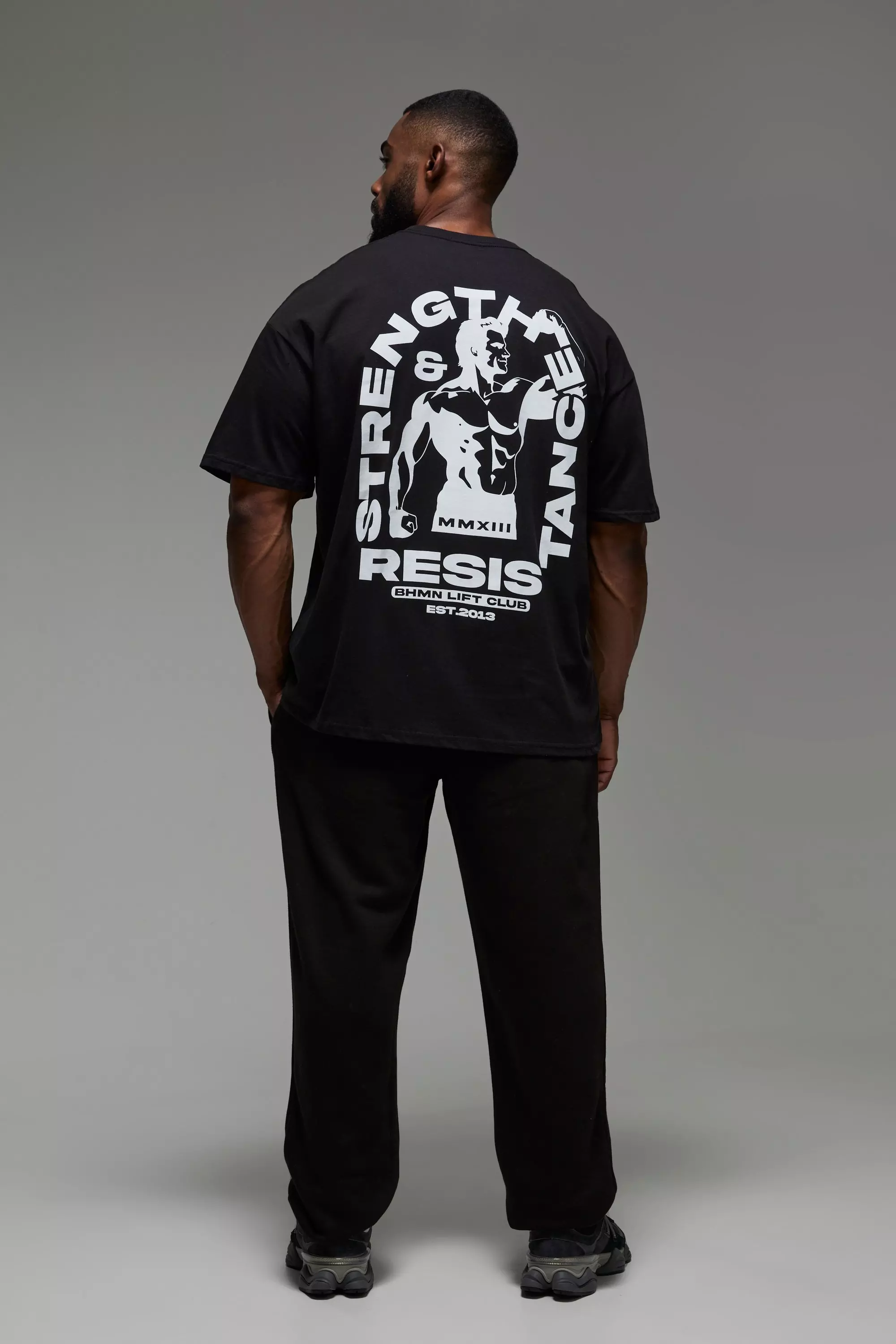 T-shirt de sport oversize à slogan - MAN Active, Black autre image