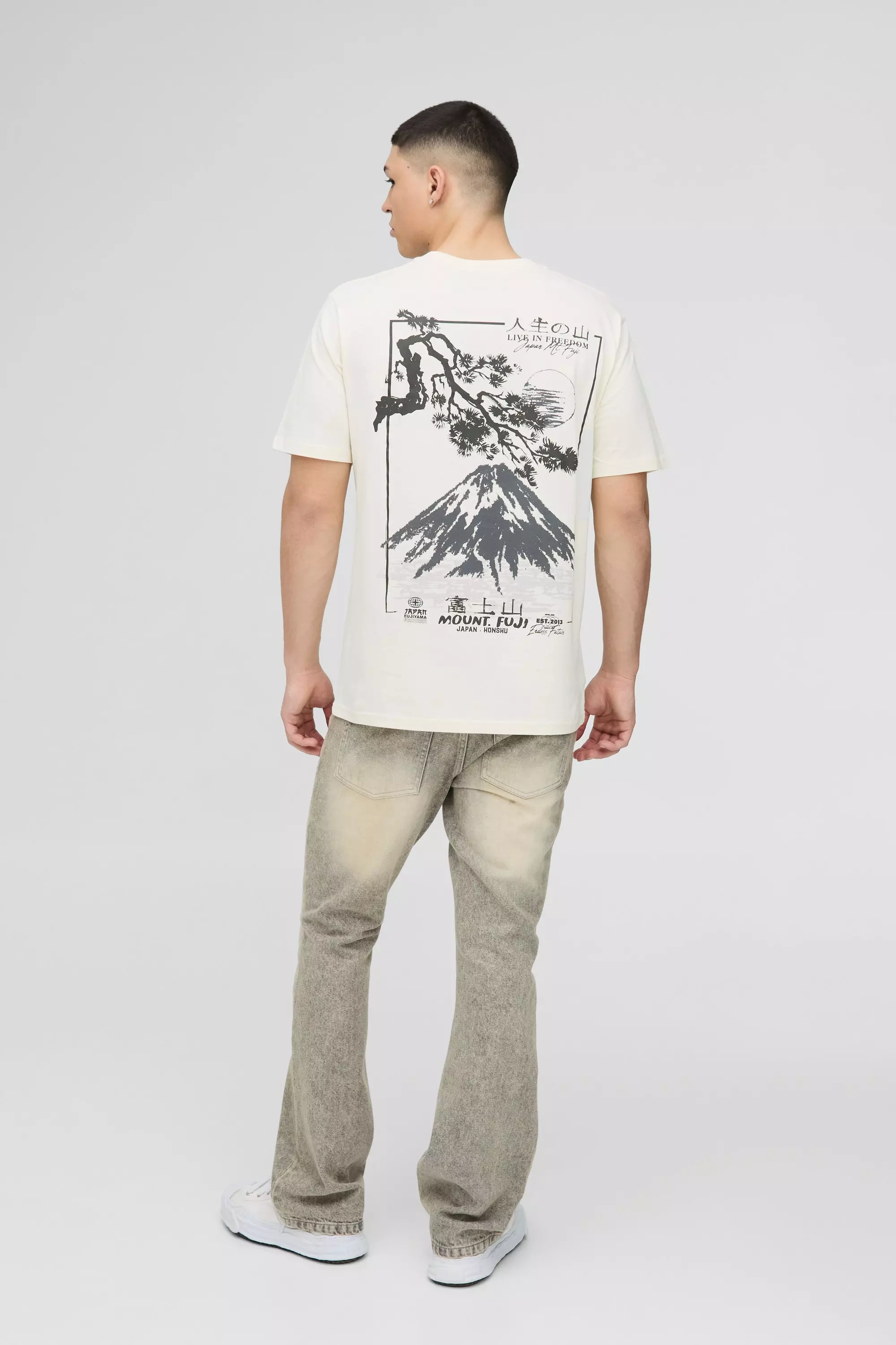 Ecru Regular Fit Mountain Graphic T-Shirt alternative image