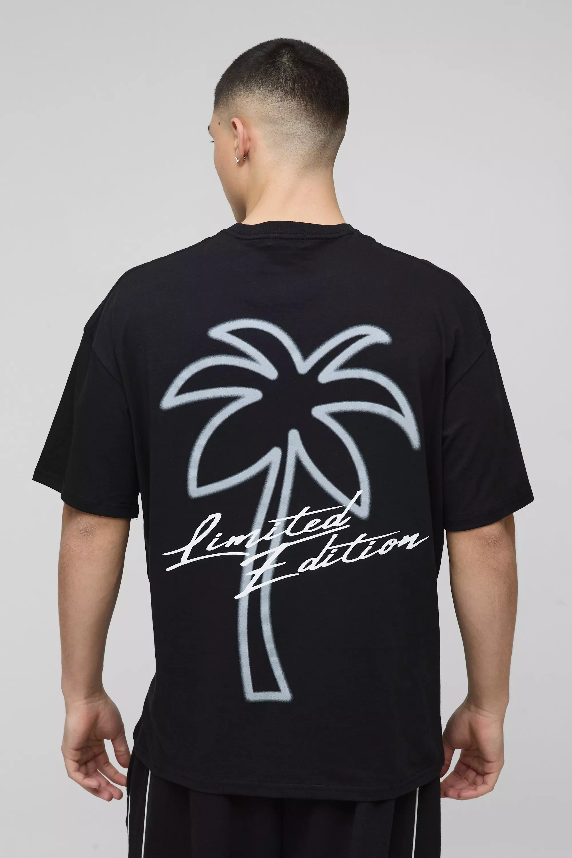 Oversize T-Shirt mit Palmen-Print, Black alternatives Bild