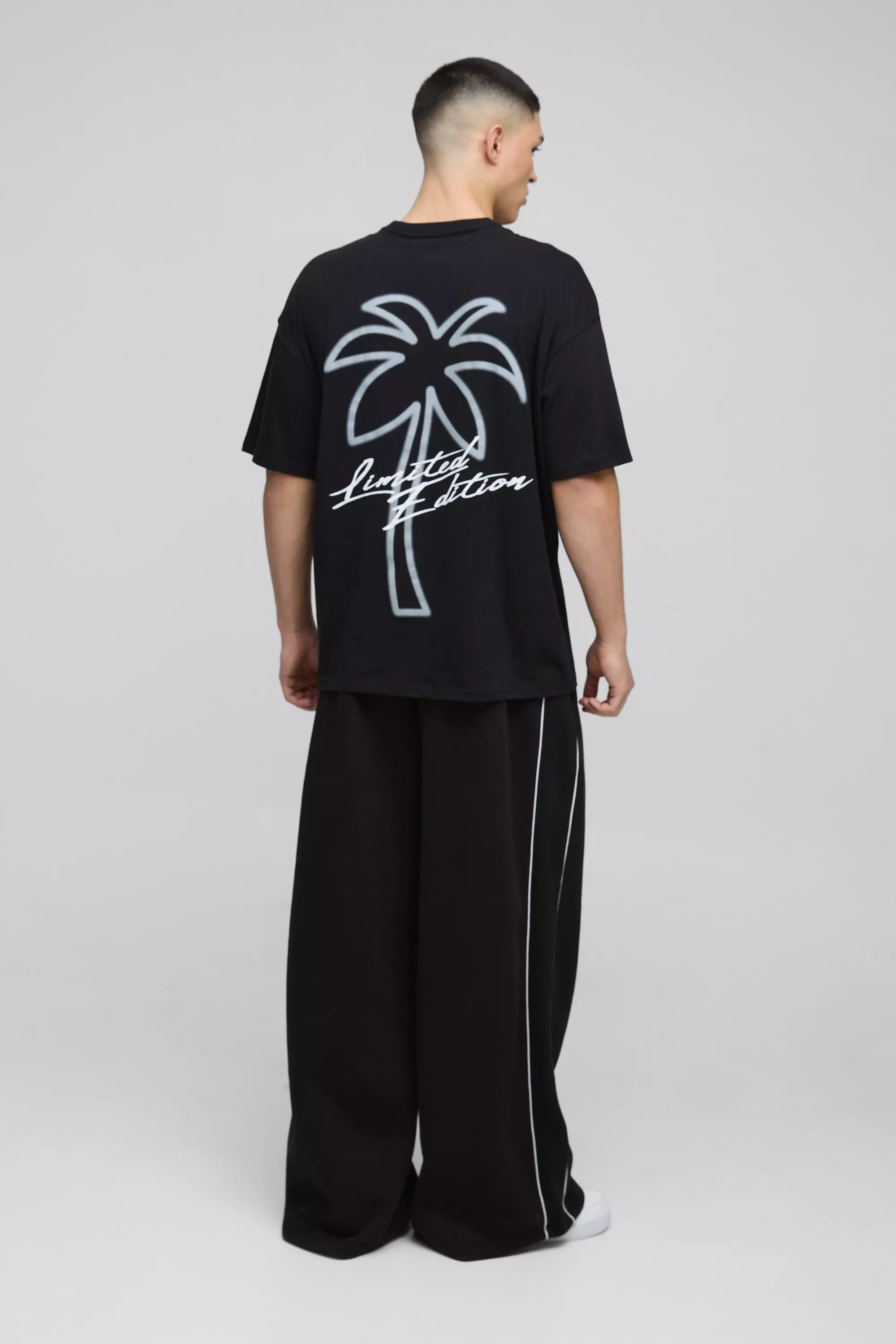Oversize T-Shirt mit Palmen-Print, Black alternatives Bild