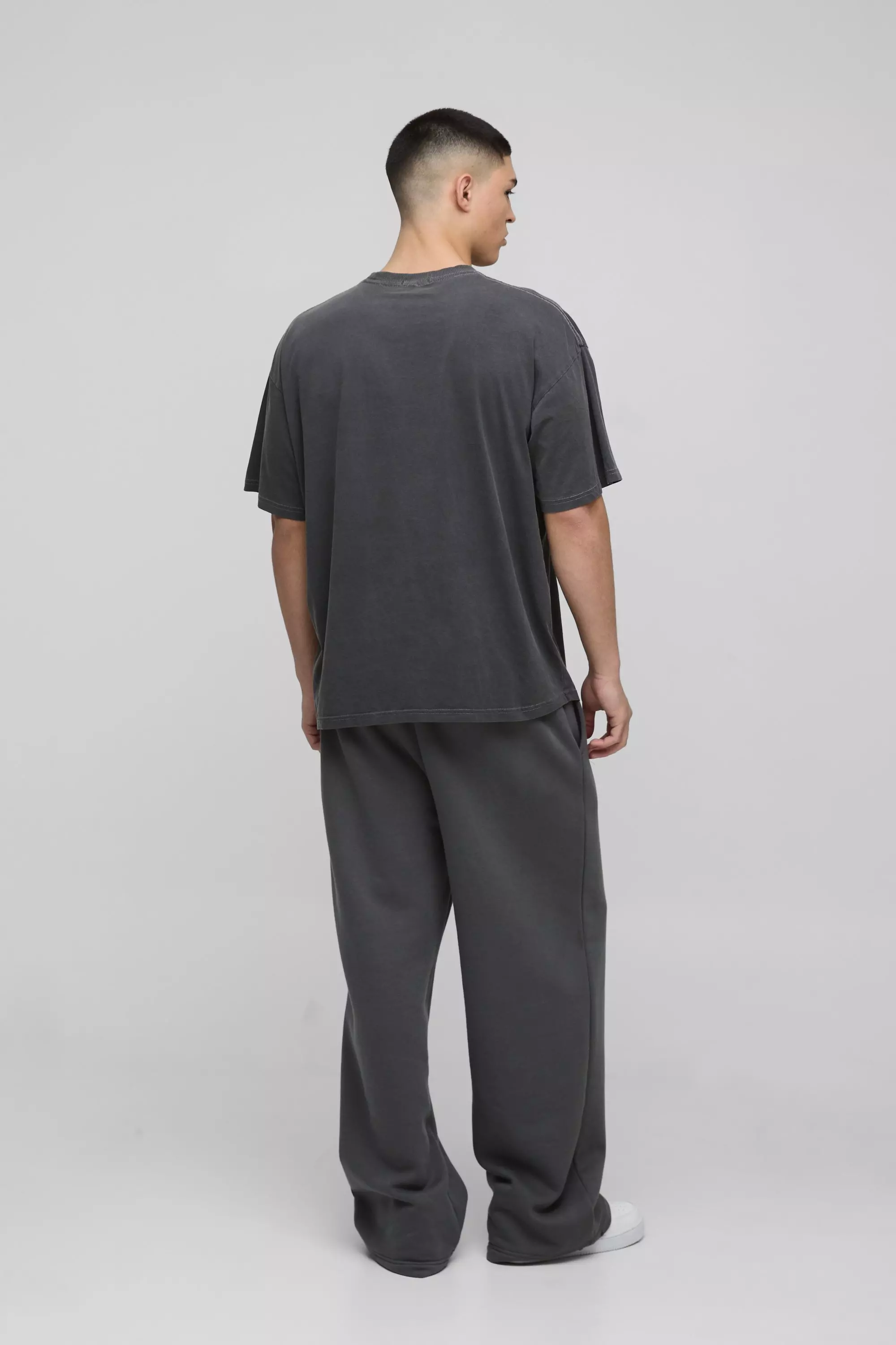 Charcoal Oversized Rights Reserved Slogan Washed T-Shirt alternative image