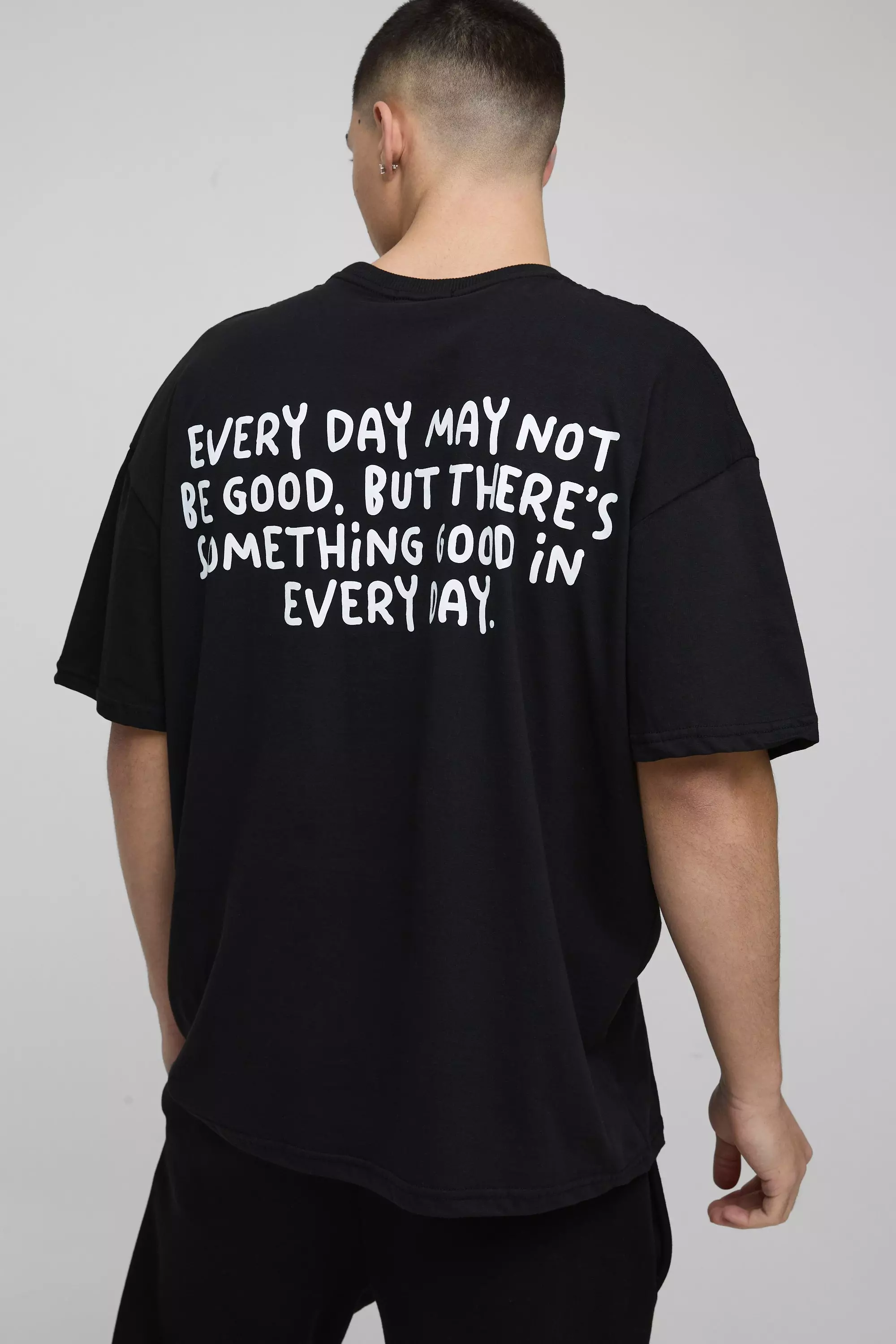Oversized Everyday Text Graphic T-Shirt | boohooMAN USA