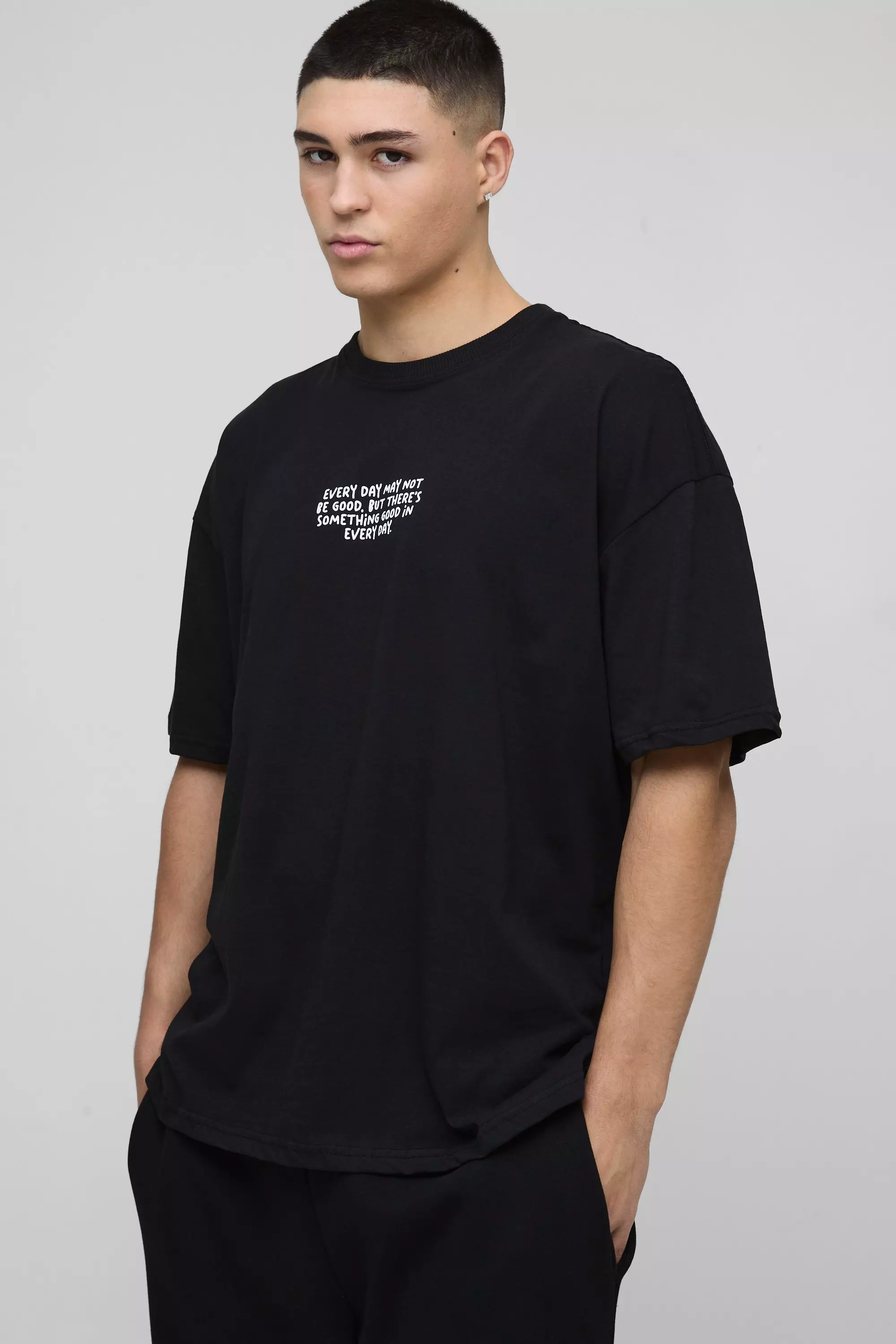 Oversized Everyday Text Graphic T-Shirt | boohooMAN USA