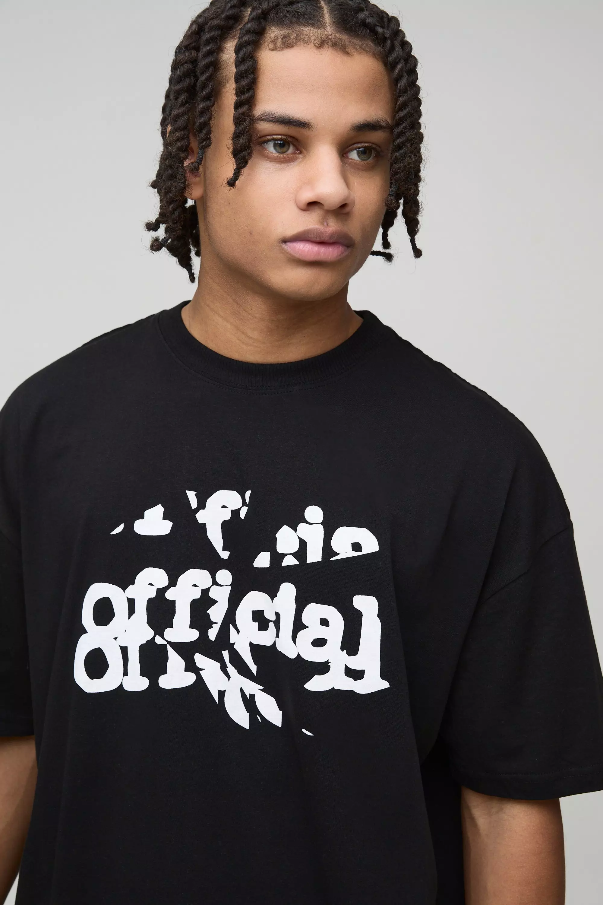 Black Oversized Official Graffiti Graphic T-Shirt alternative image