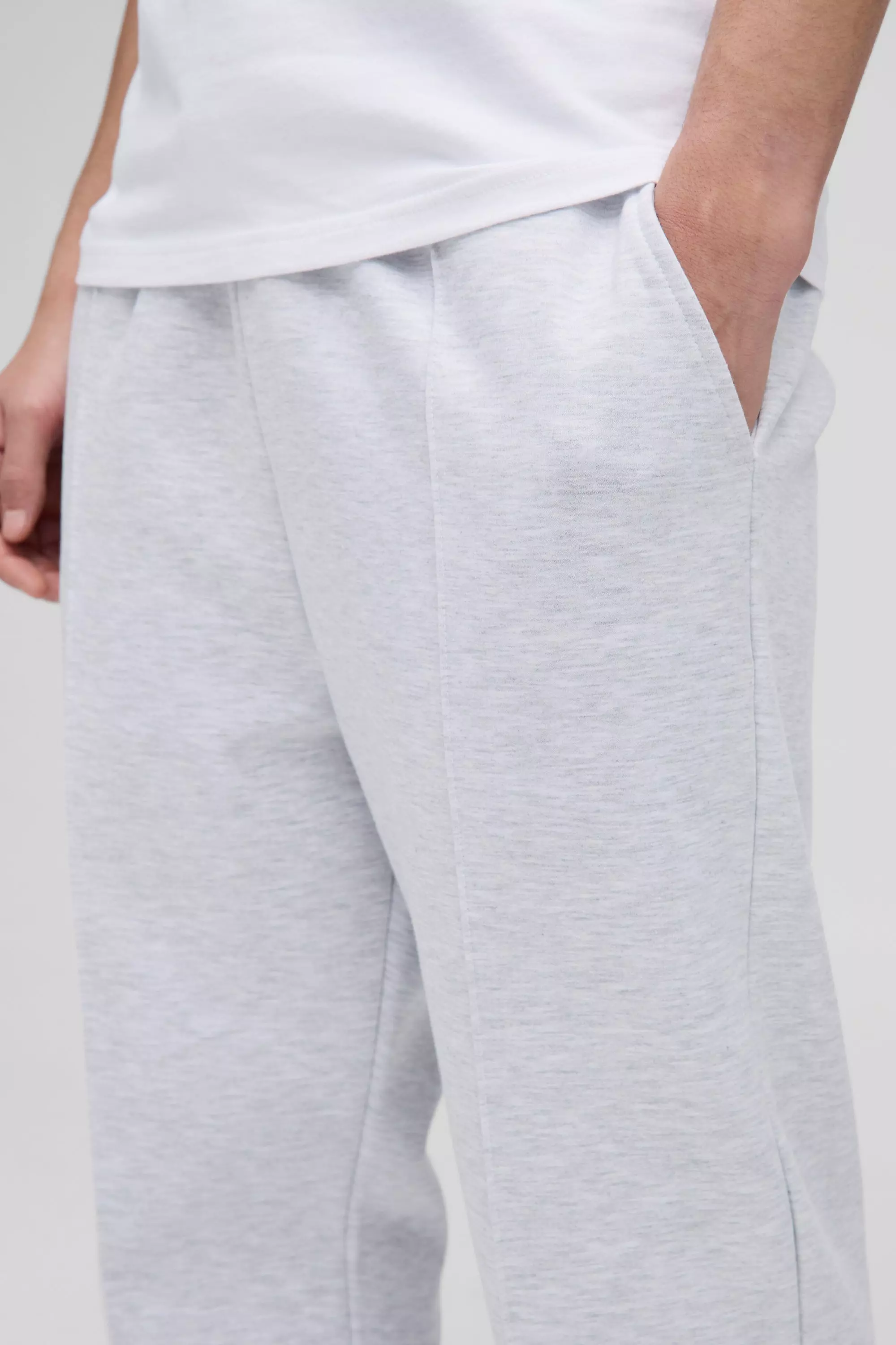 Grey marl Regular Fit Scuba Pintuck Joggers alternative image