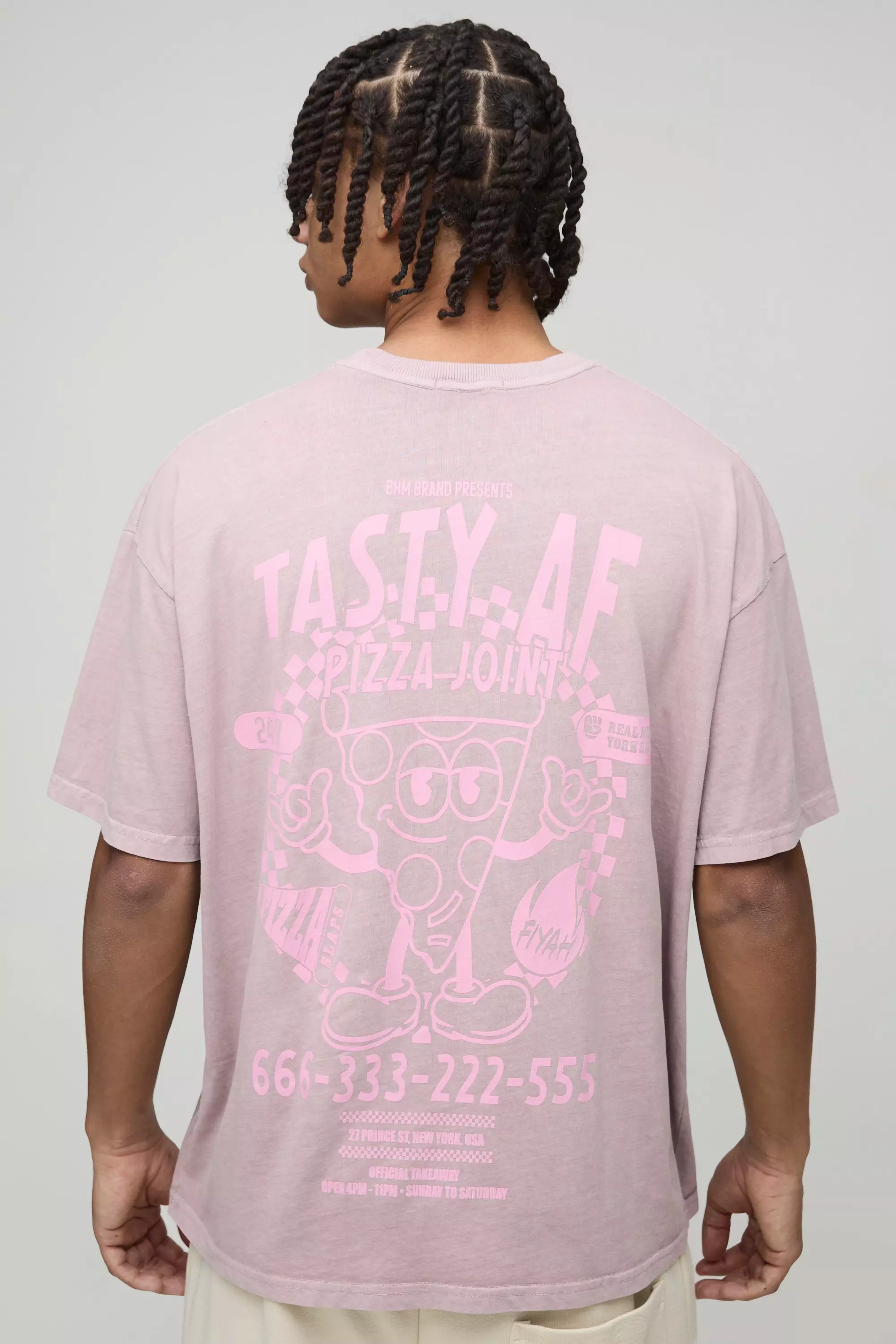 Taupe Oversized Tasty AF Carton Graphic Washed T-Shirt alternative image