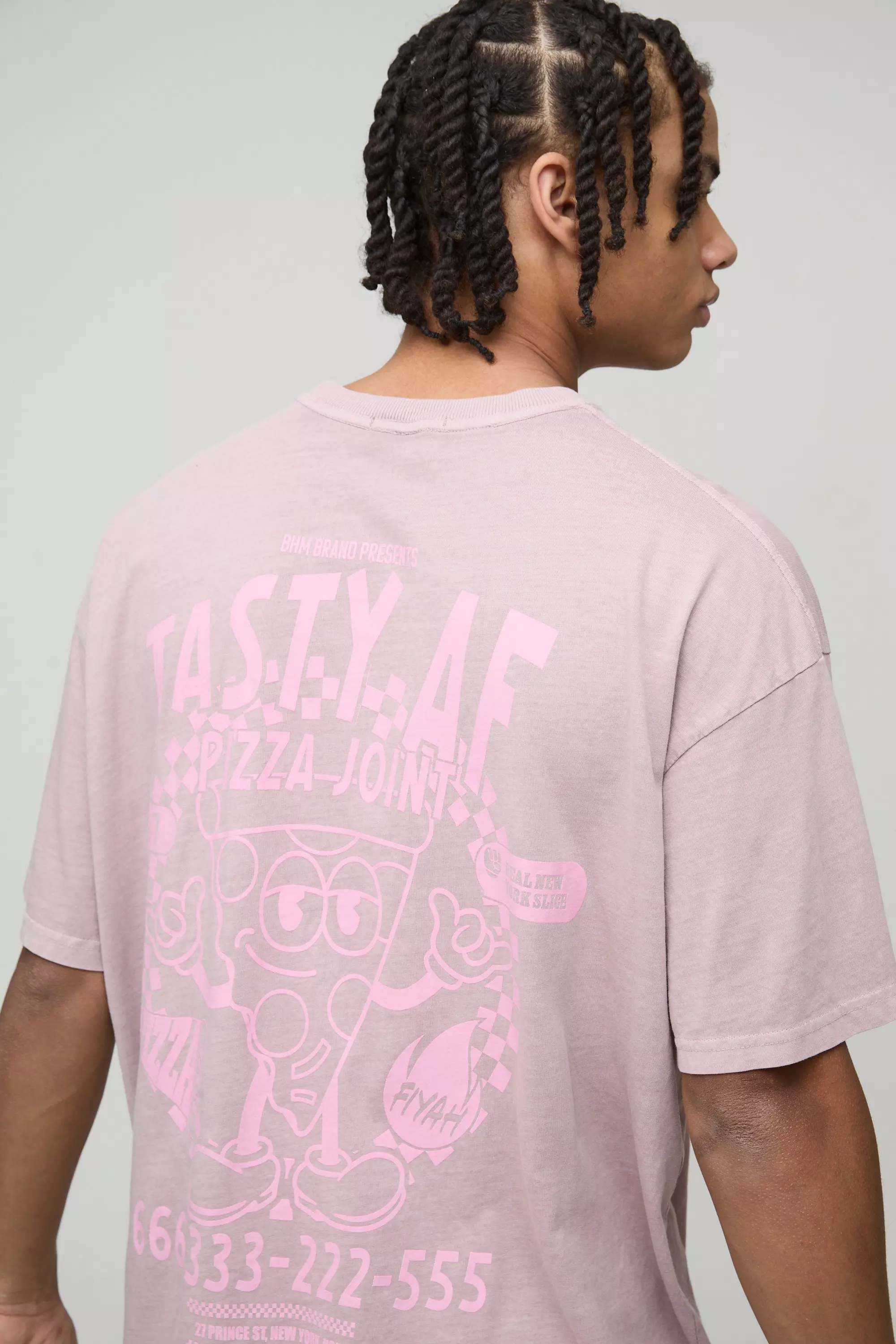 Taupe Oversized Tasty AF Carton Graphic Washed T-Shirt alternative image