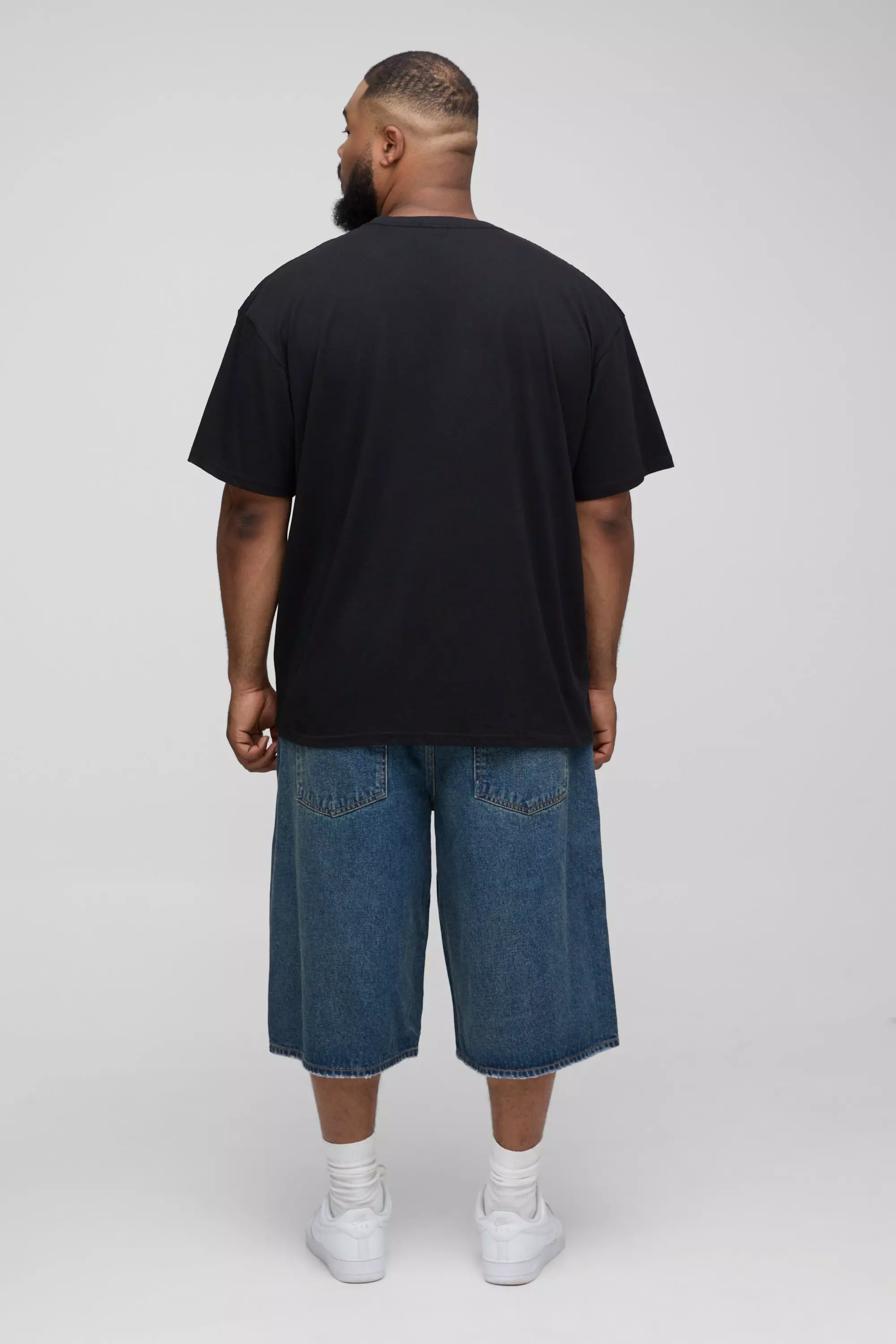 Antique blue Plus Regular Fit Longline Extreme Rip Jorts alternative image