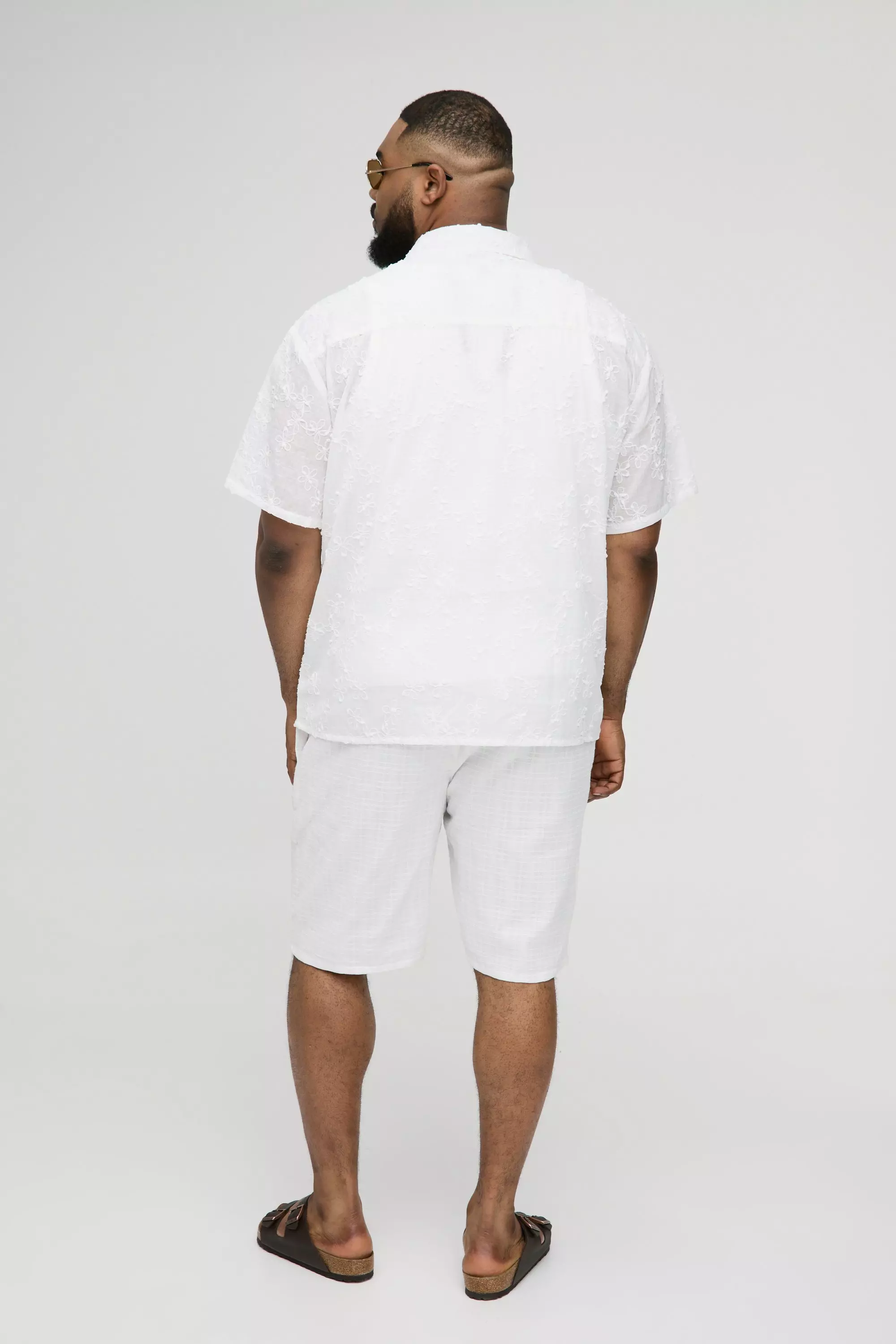 Plus Oversized Floral Embroidered Shirt | boohooMAN USA