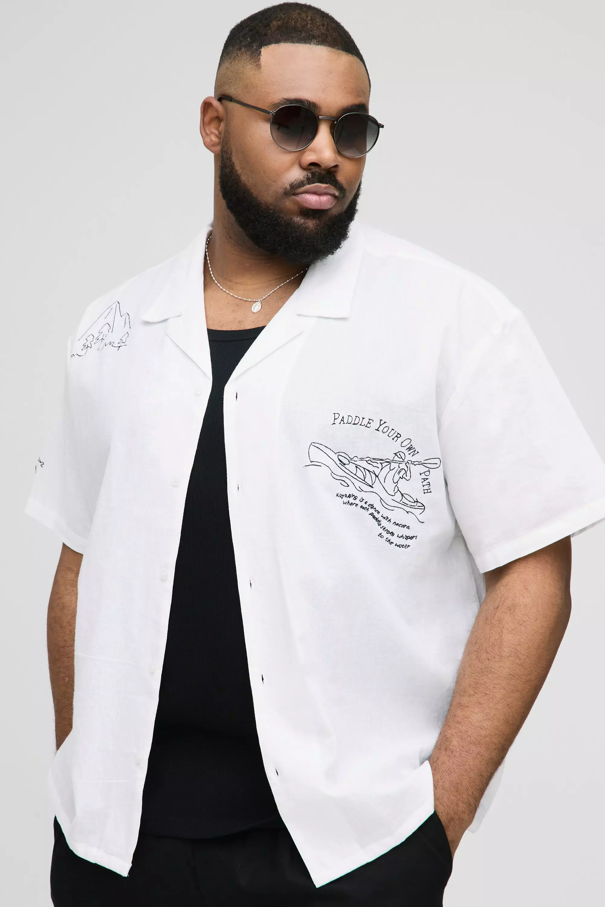 Grande taille - Chemise à imprimé abstrait, White autre image