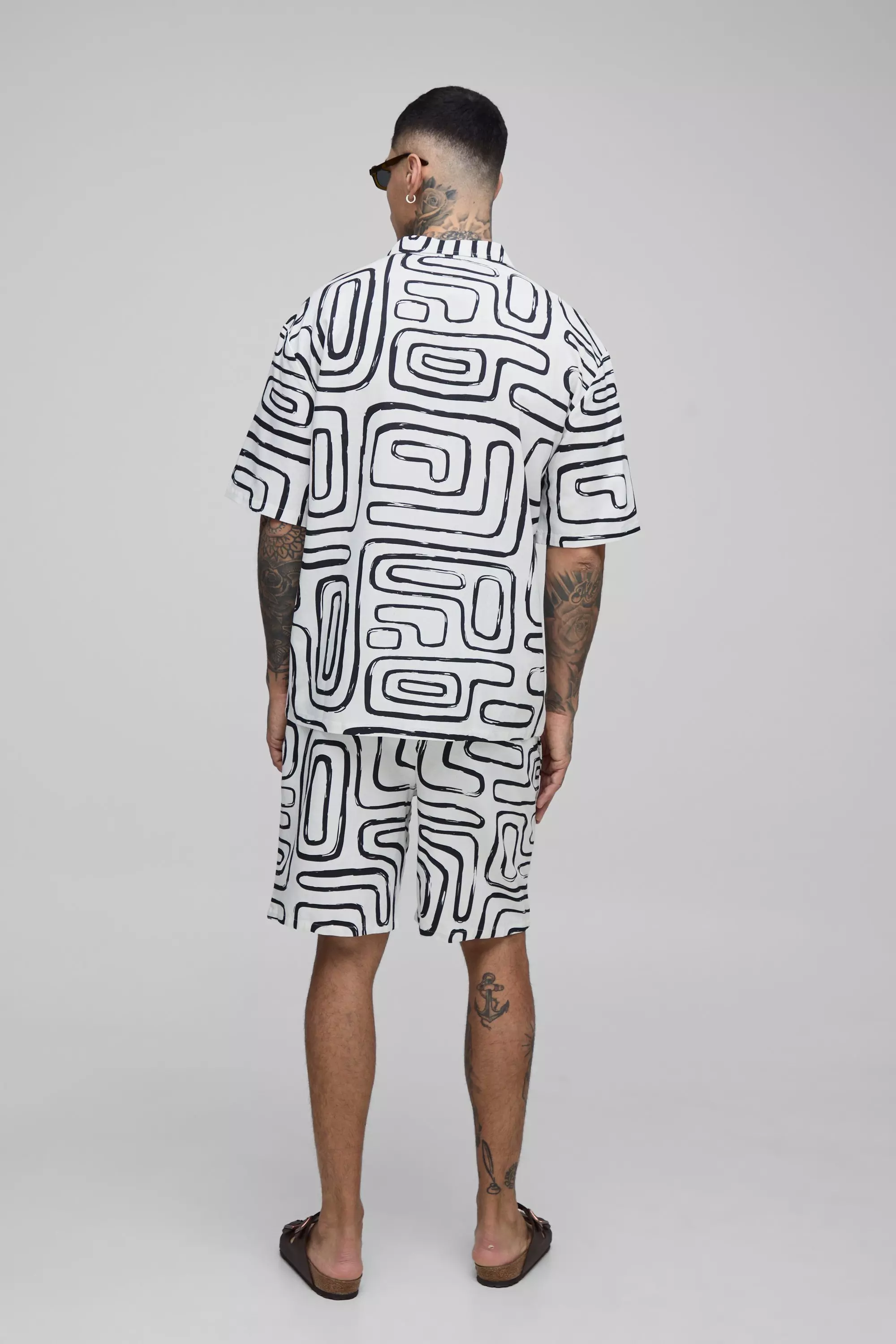 Tall - Ensemble oversize à imprimé abstrait, Black autre image